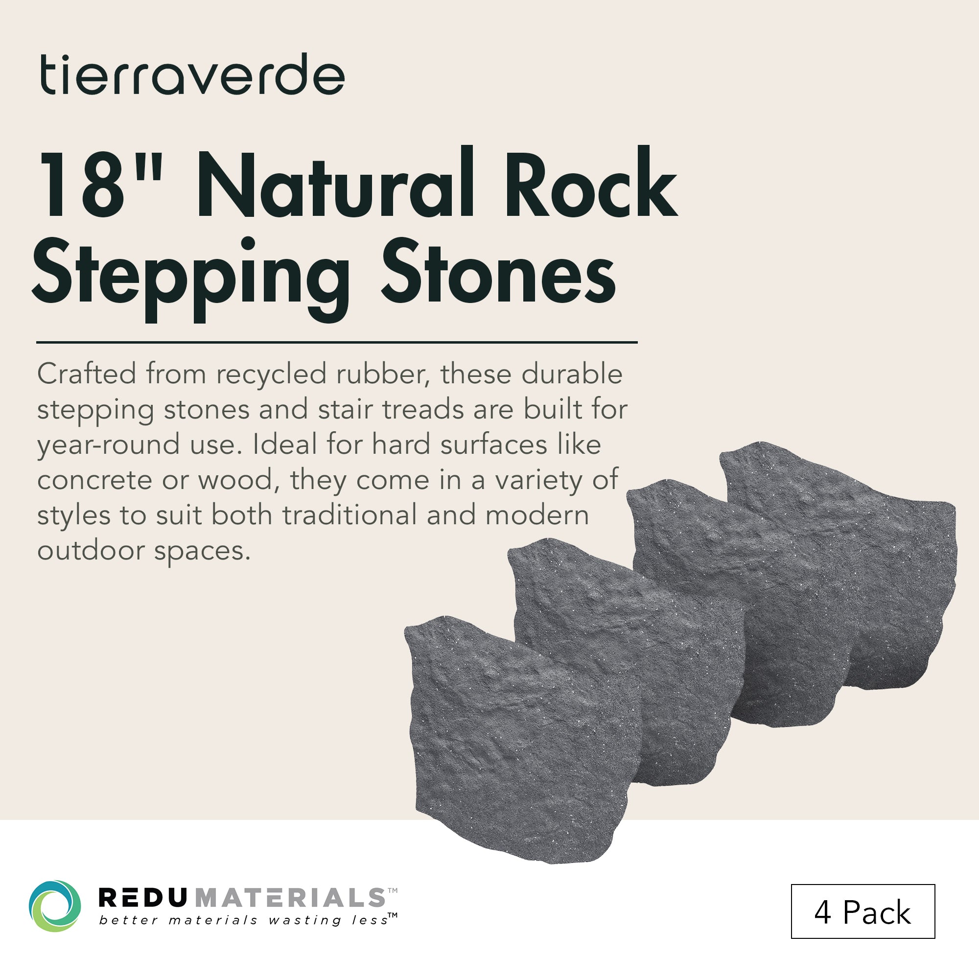 Garden Central 4pk 18"x22" Natural Rock Stepping Stones for Walkways (Open Box) - VMInnovations