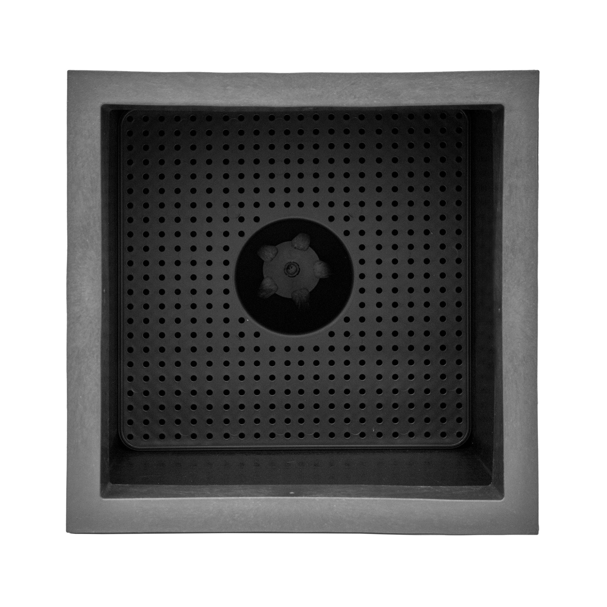 Tierra Verde 14" Citadel Serenity Outdoor Planter, Self Watering Design, Black - VMInnovations