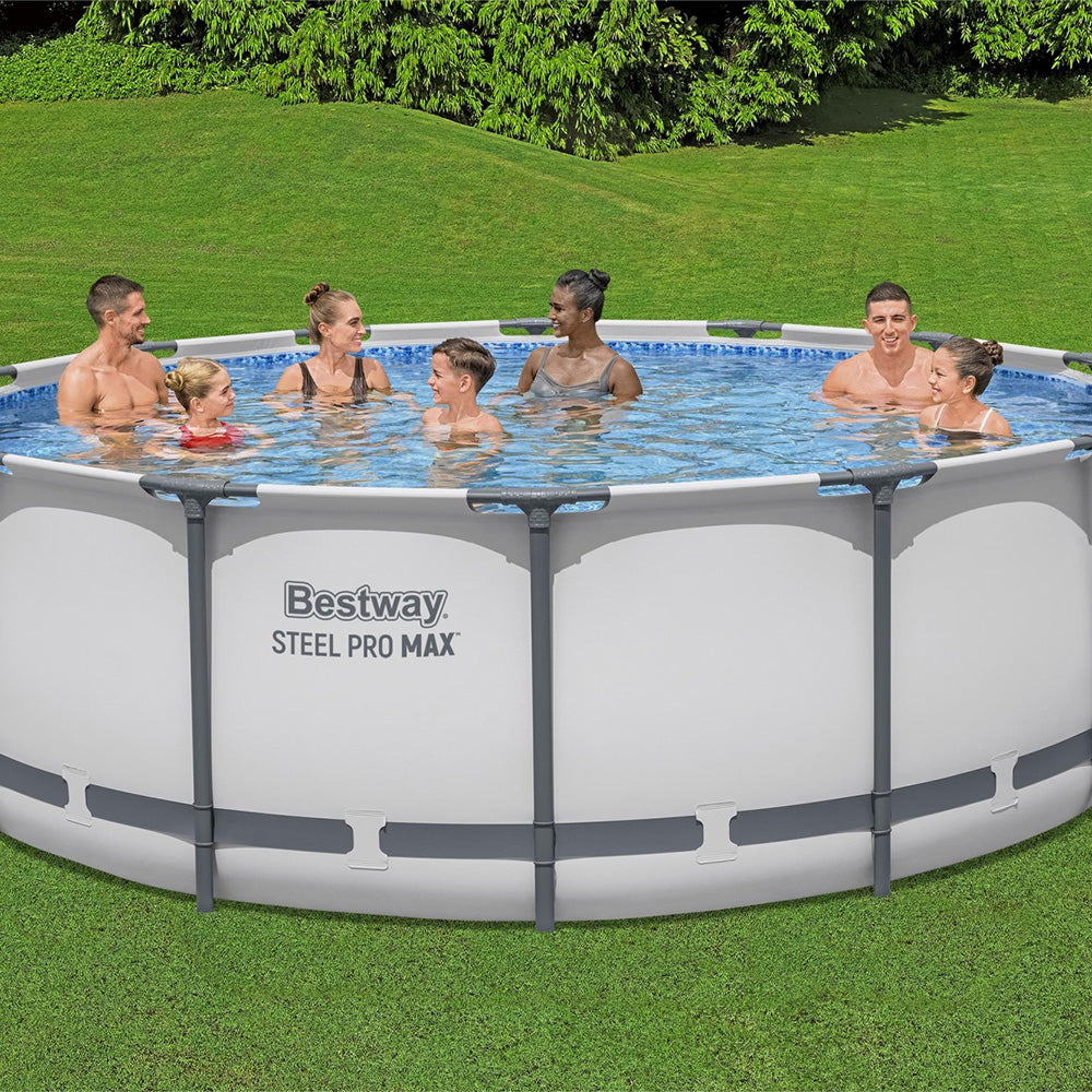 Bestway Steel Pro MAX 14'x48" Round Above Ground Pool with Pump & Cover, 2 Pack