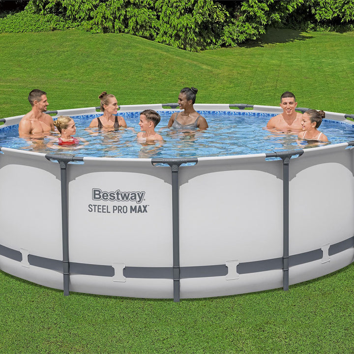 Bestway Steel Pro MAX 14'x48" Round Above Ground Pool with Pump & Cover, 2 Pack