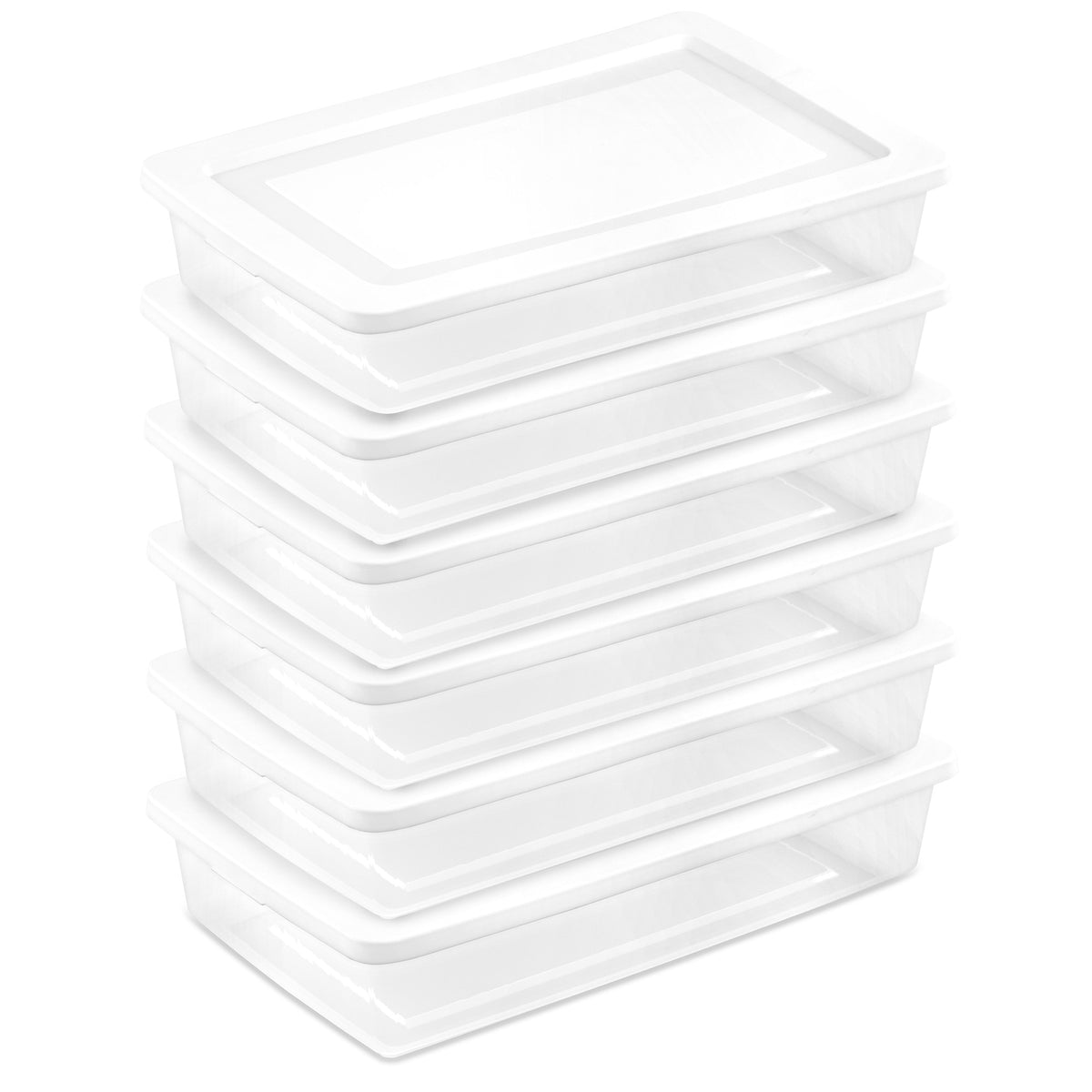 Sterilite 41 Qt Storage Box, Stackable Plastic Container, Home Organizer, 6 Pack