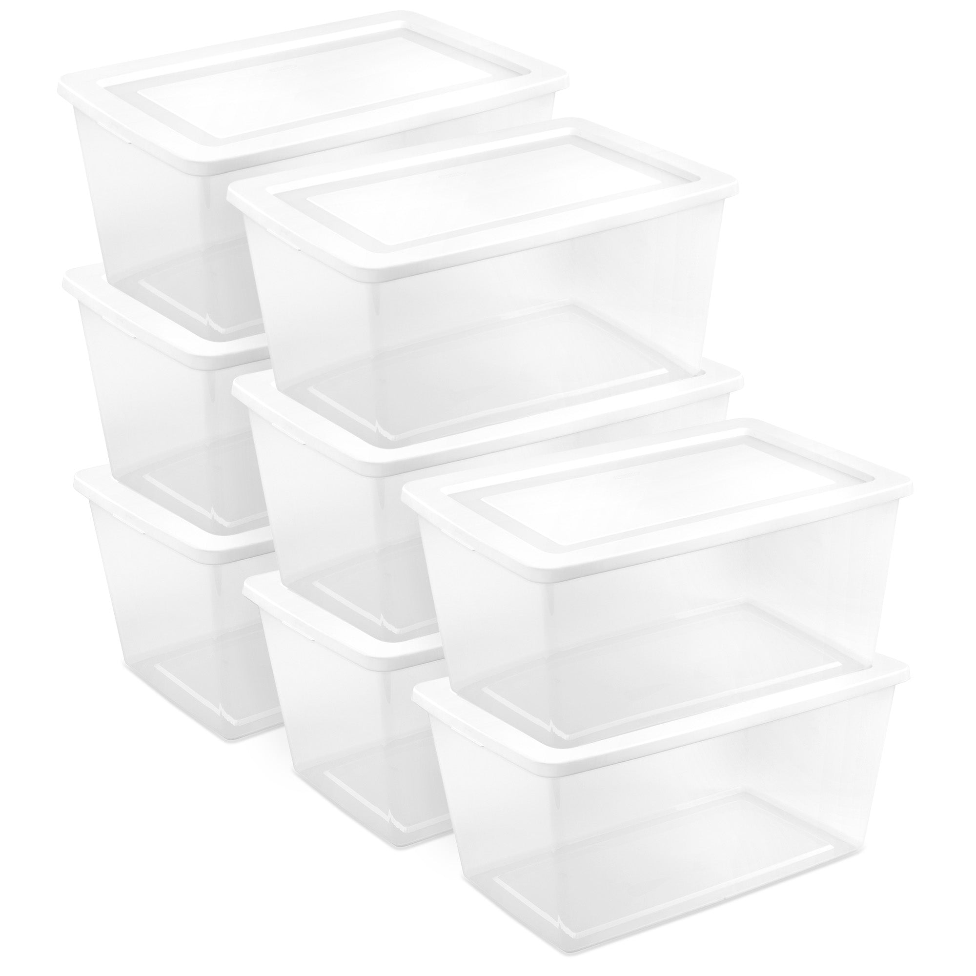 Sterilite 90 Qt Storage Box, Stackable Plastic Container, Home Organizer, 8 Pack - VMInnovations