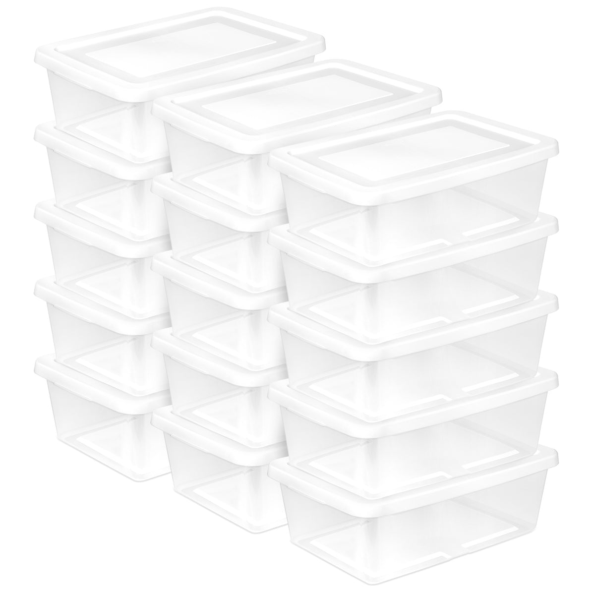 Sterilite 12 Qt Storage Box, Stackable Plastic Container Home Organizer, 15 Pack - VMInnovations