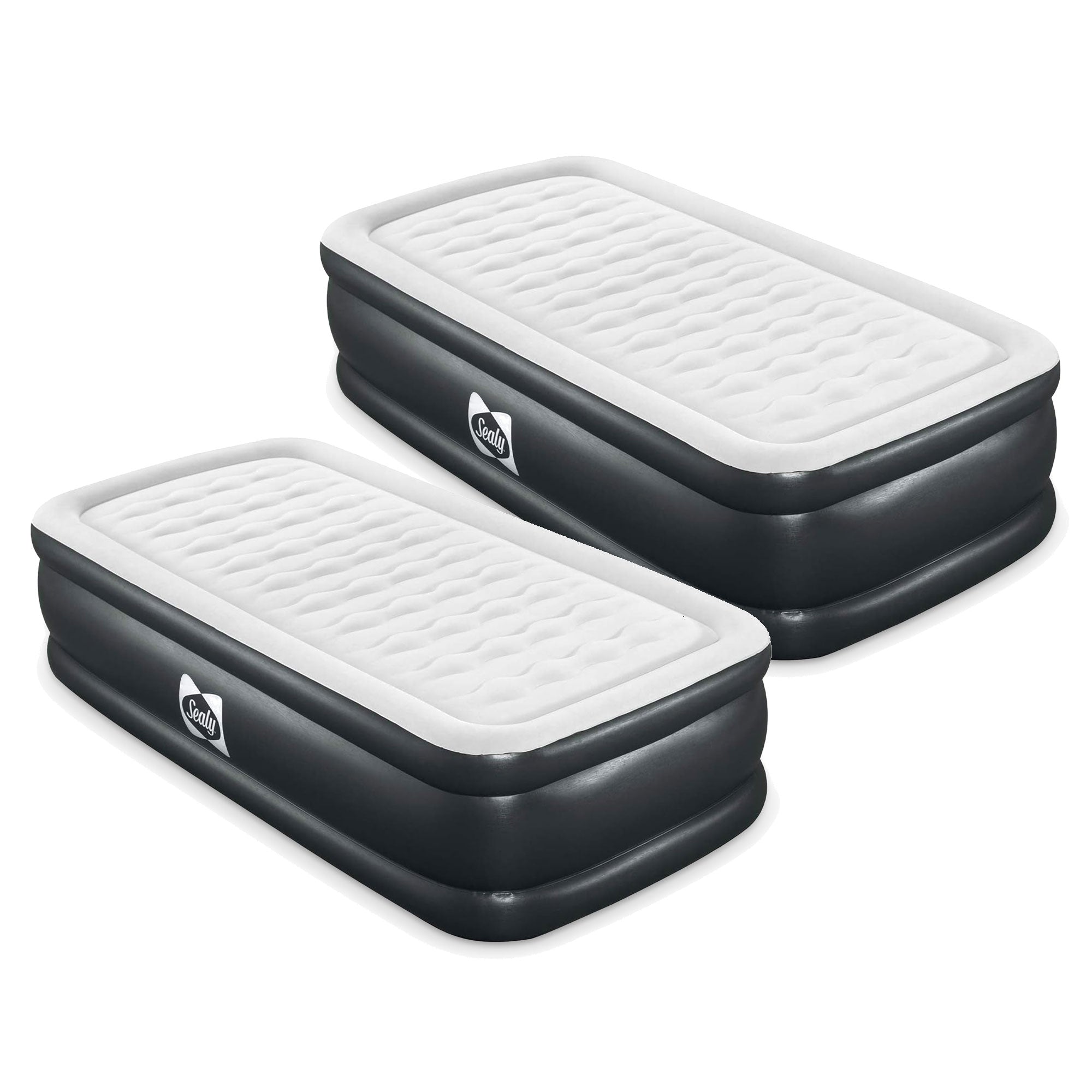 Sealy Tritech Twin 20" Air Mattress Bed 2 Person with Built-In AC Pump, 2 Pack - VMInnovations