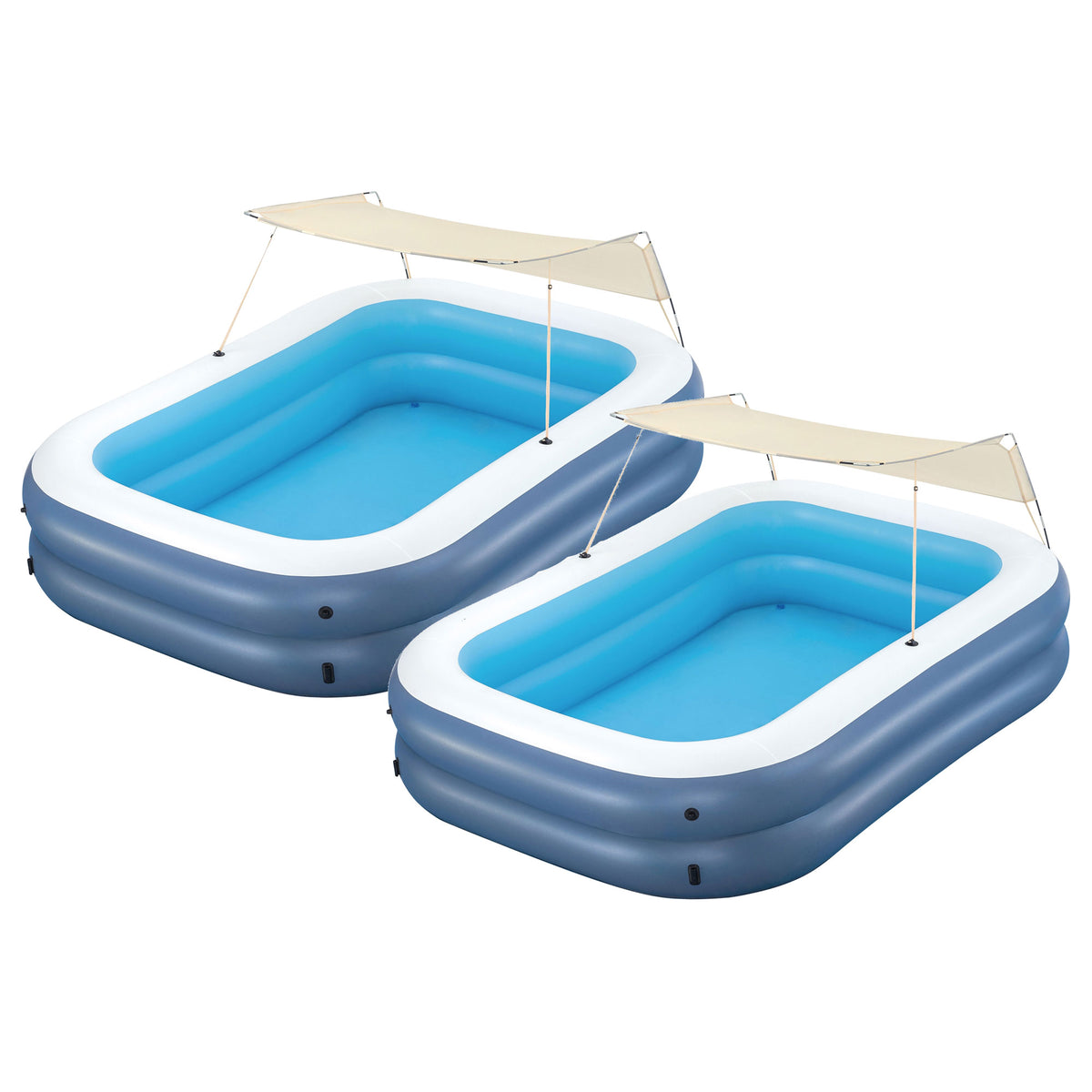 H2OGO! 8 Foot 4 Inch x 70 Inch Summer Bliss Shade Inflatable Family Pool, 2 Pack