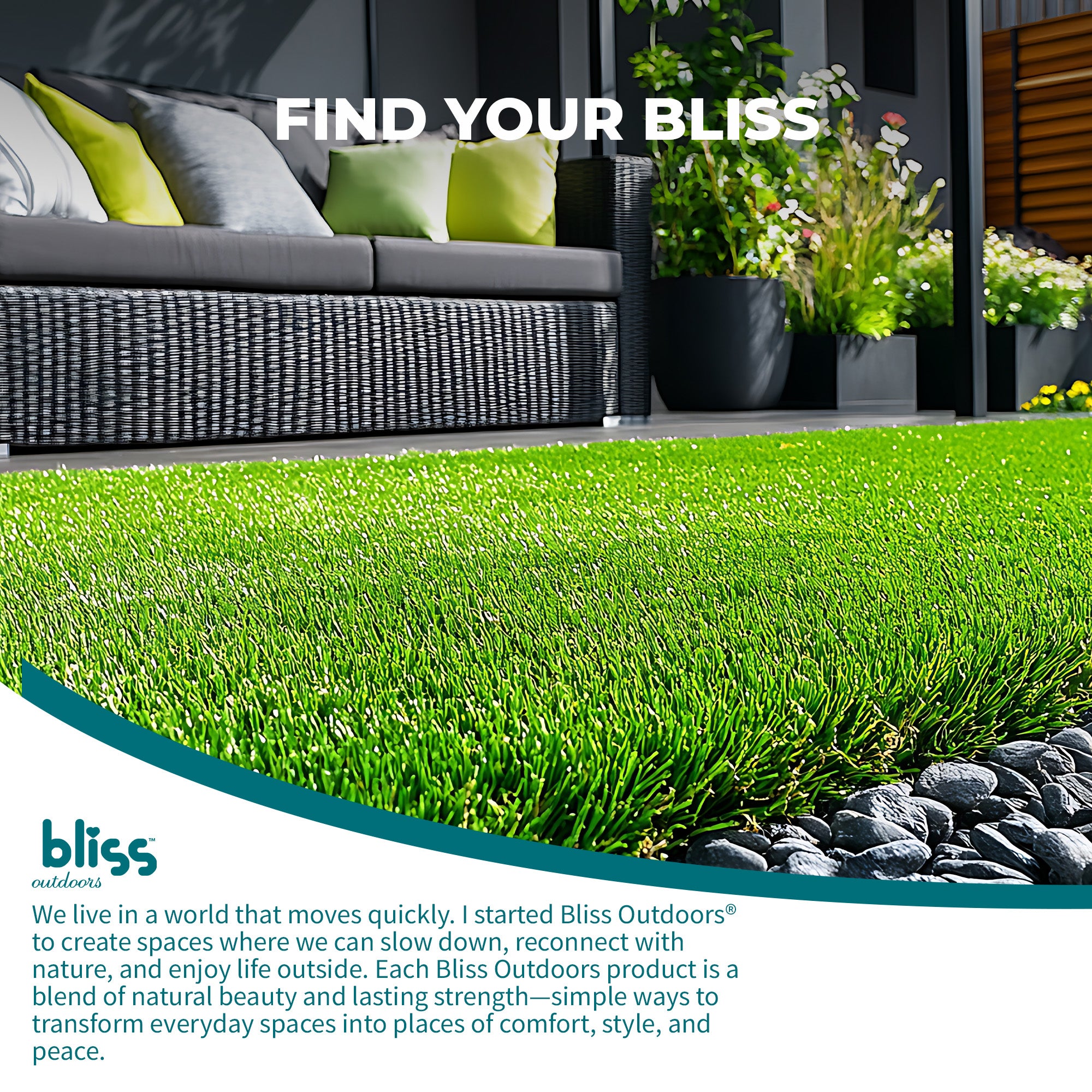 Bliss Outdoors 12"x12" Artificial PP Grass Interlocking Tiles, 10pc (Open Box) - VMInnovations