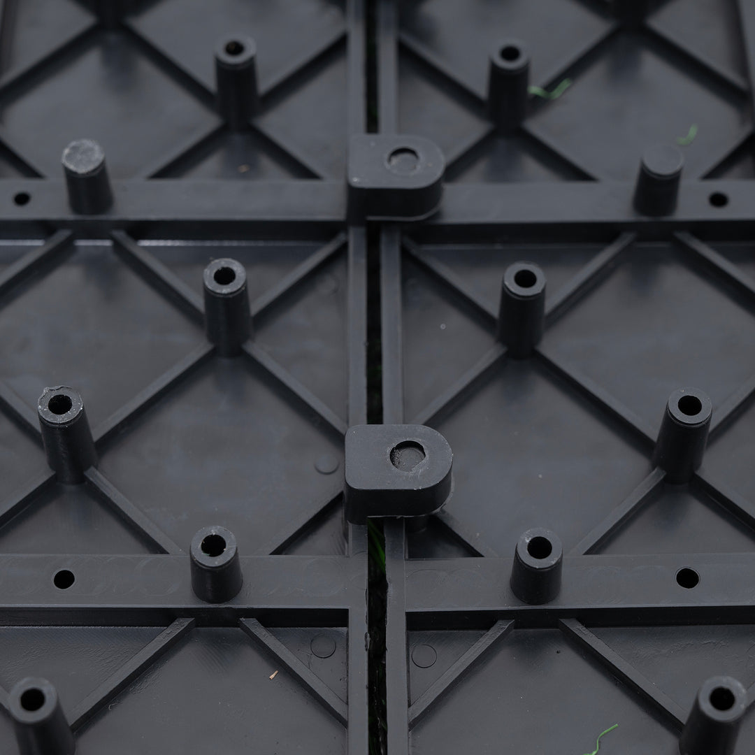 Bliss Outdoors 12"x12" Artificial PP Grass Interlocking Tiles, Green, Set of 10 - VMInnovations