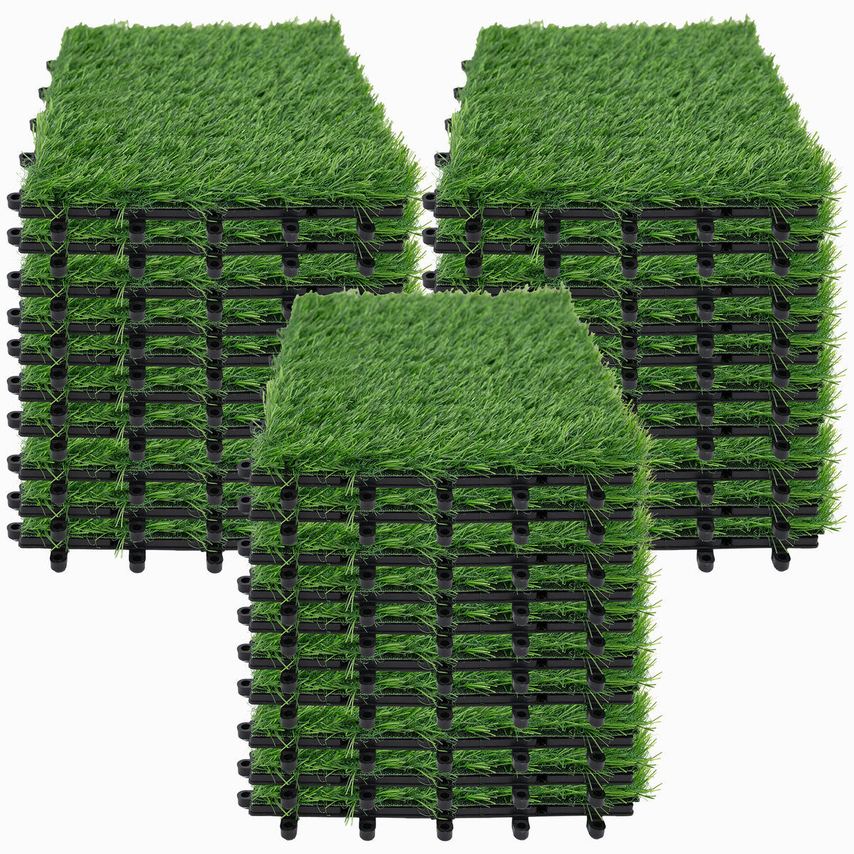 Bliss Outdoors 12"x12" Artificial Grass Interlocking Tiles, Set of 30 (Open Box)