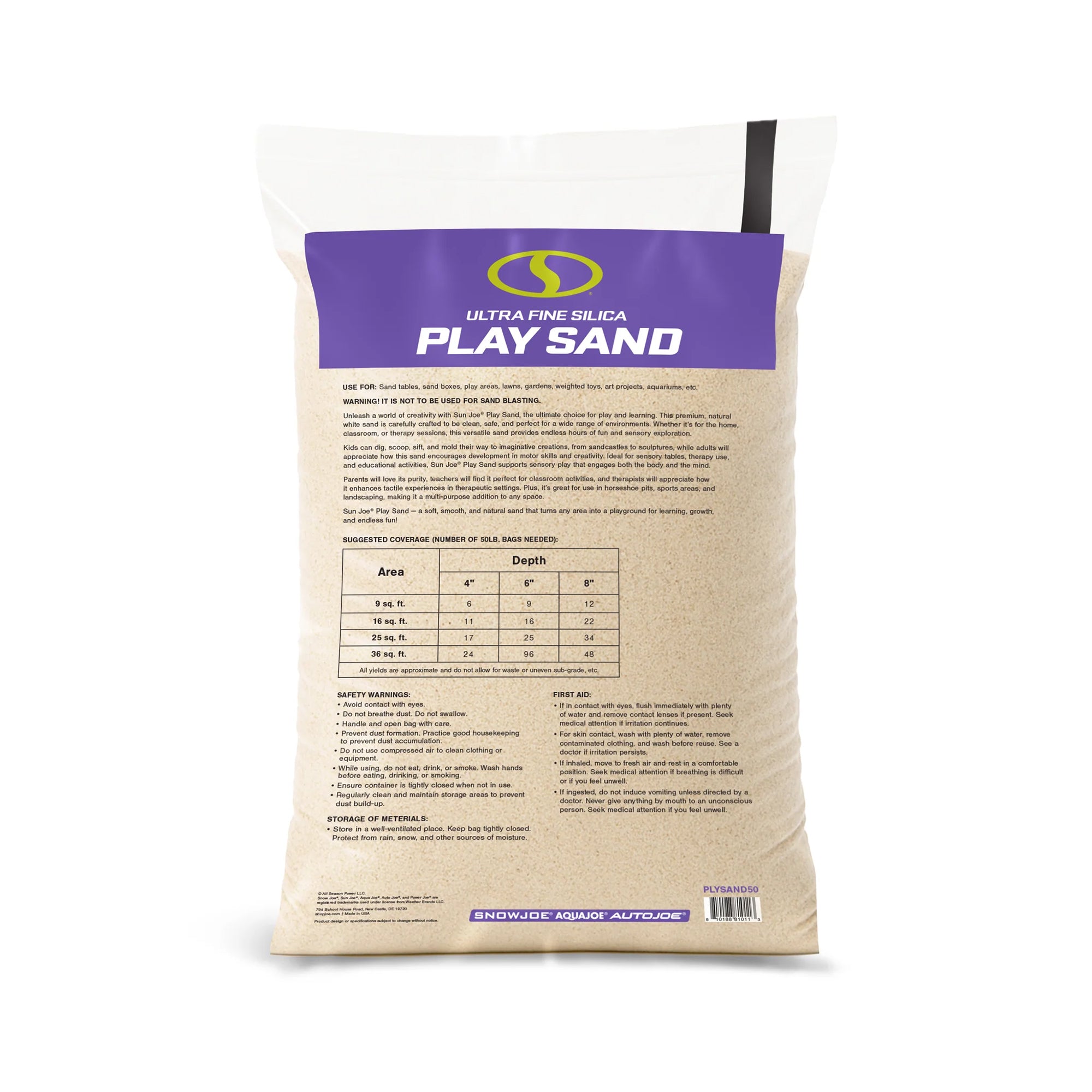 Sun Joe Ultra Fine Silica Play Sand, Sandboxes & Sensory Tables, 20 lbs, 10 Pack