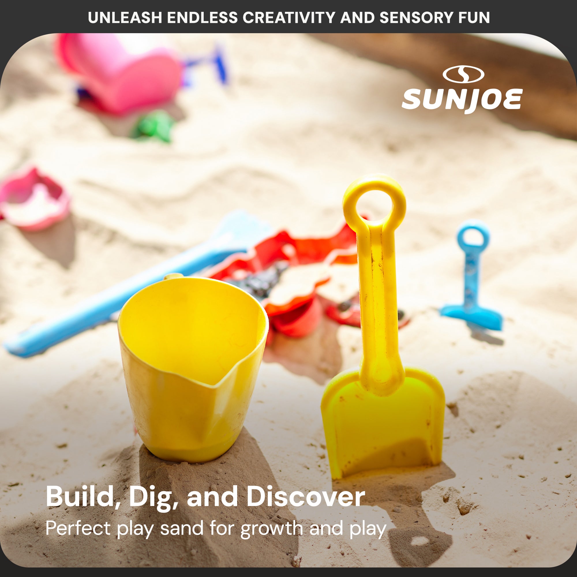 Sun Joe Ultra Fine Silica Play Sand for Sandboxes and Sensory Tables, 20lb, PLYSAND20