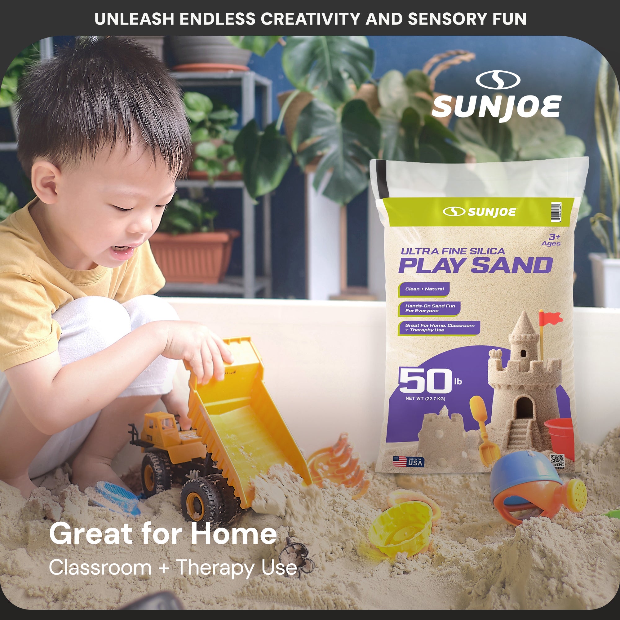 Sun Joe Ultra Fine Silica Play Sand, Sandboxes & Sensory Tables, 50 lbs, 2 Pack