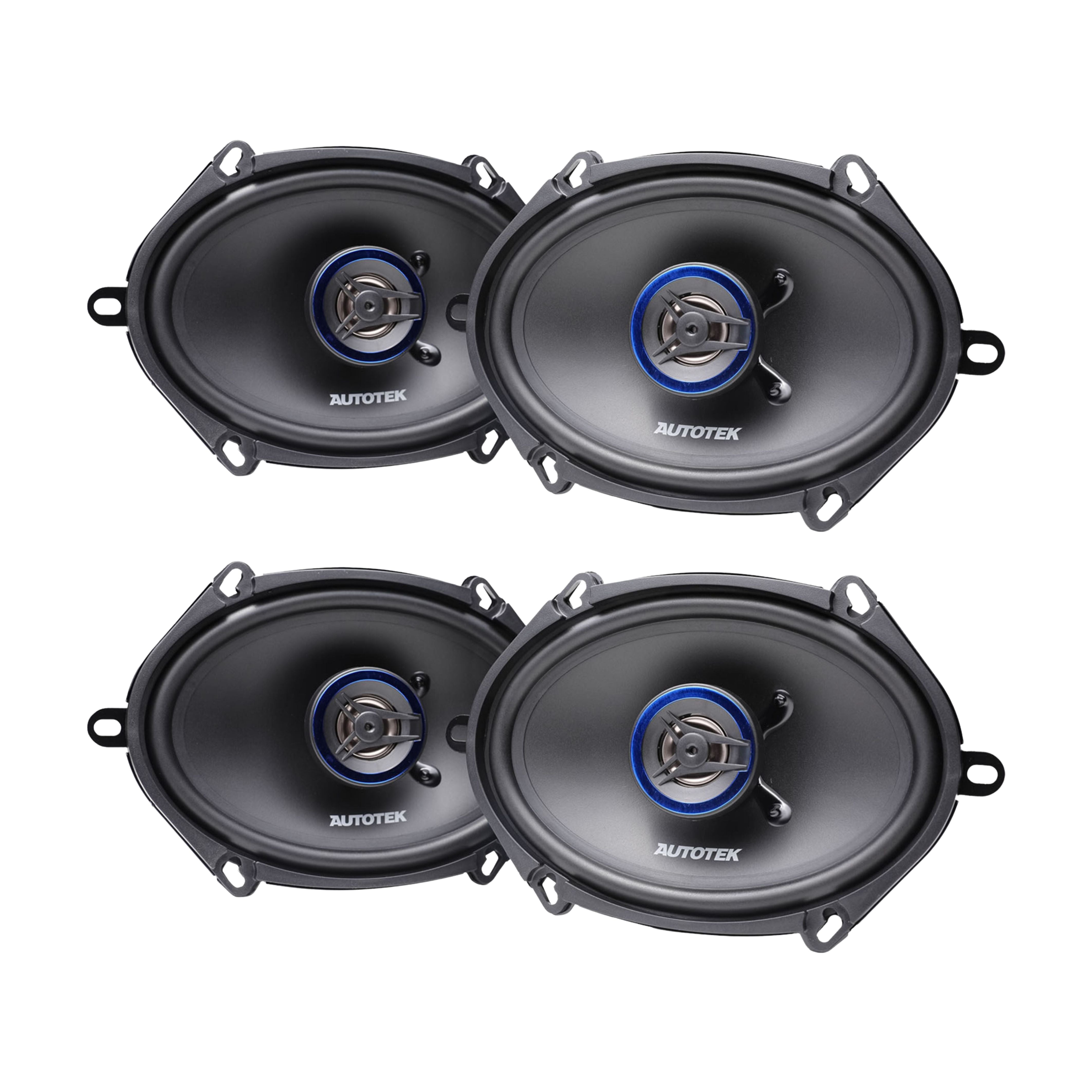 Autotek 4 Pack Street Machine 250W 5"x7" & 6"x8" 2 Way Car Audio Coaxial Speaker - VMInnovations