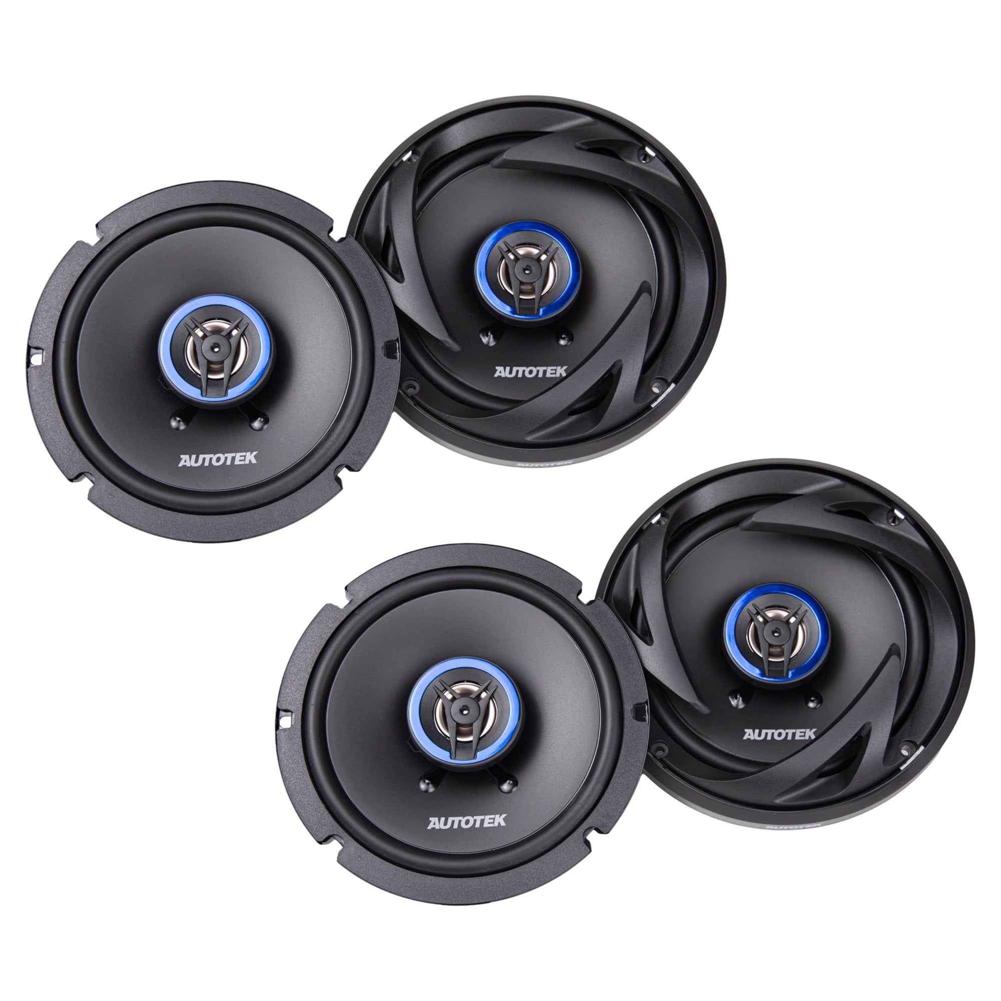 Autotek Street Machine 6.5 Inch 2-Way Shallow Car Audio Coaxial Speakers, 2 Pack - VMInnovations