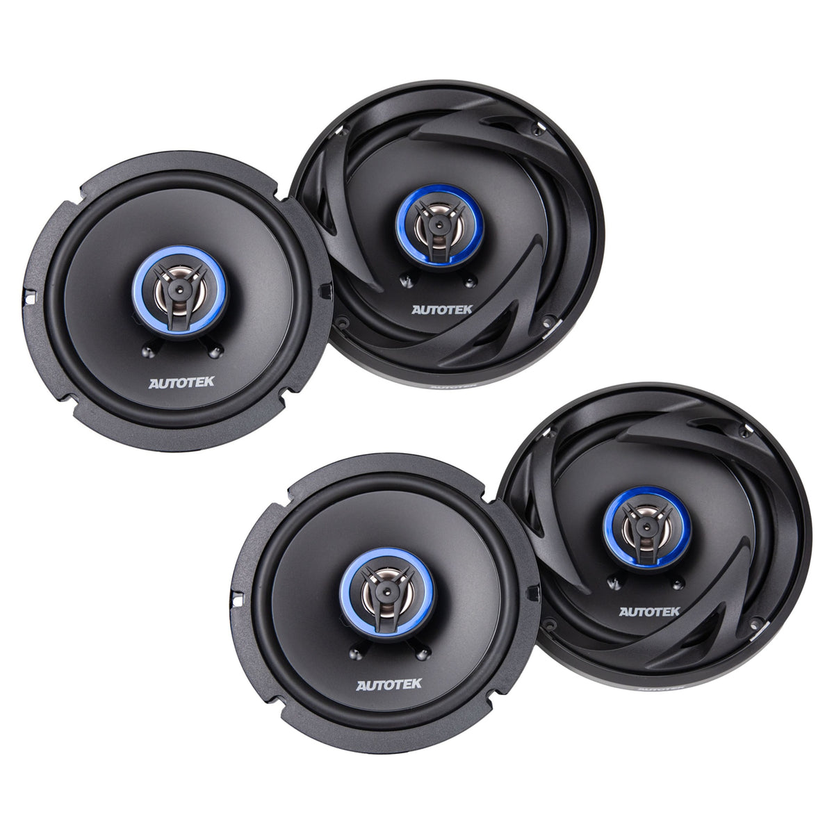 Autotek Street Machine 6.5 Inch 2-Way Shallow Car Audio Coaxial Speakers, 2 Pack - VMInnovations