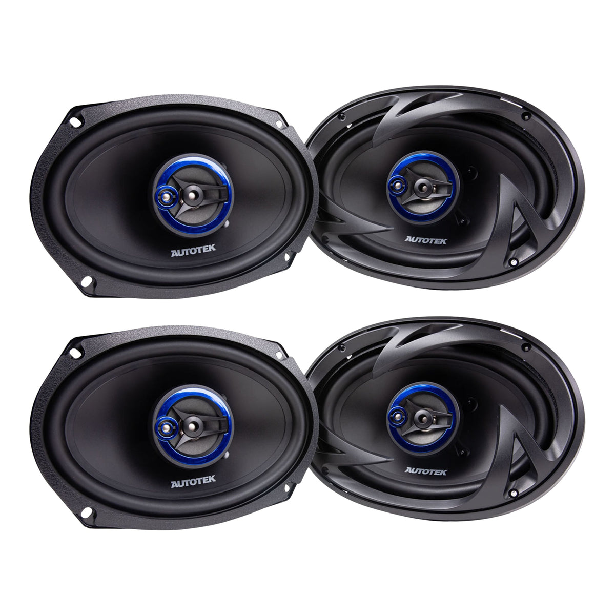 Autotek Street Machine 6x9" 3-Way Car Audio Universal Coaxial Speakers, 2 Pack - VMInnovations