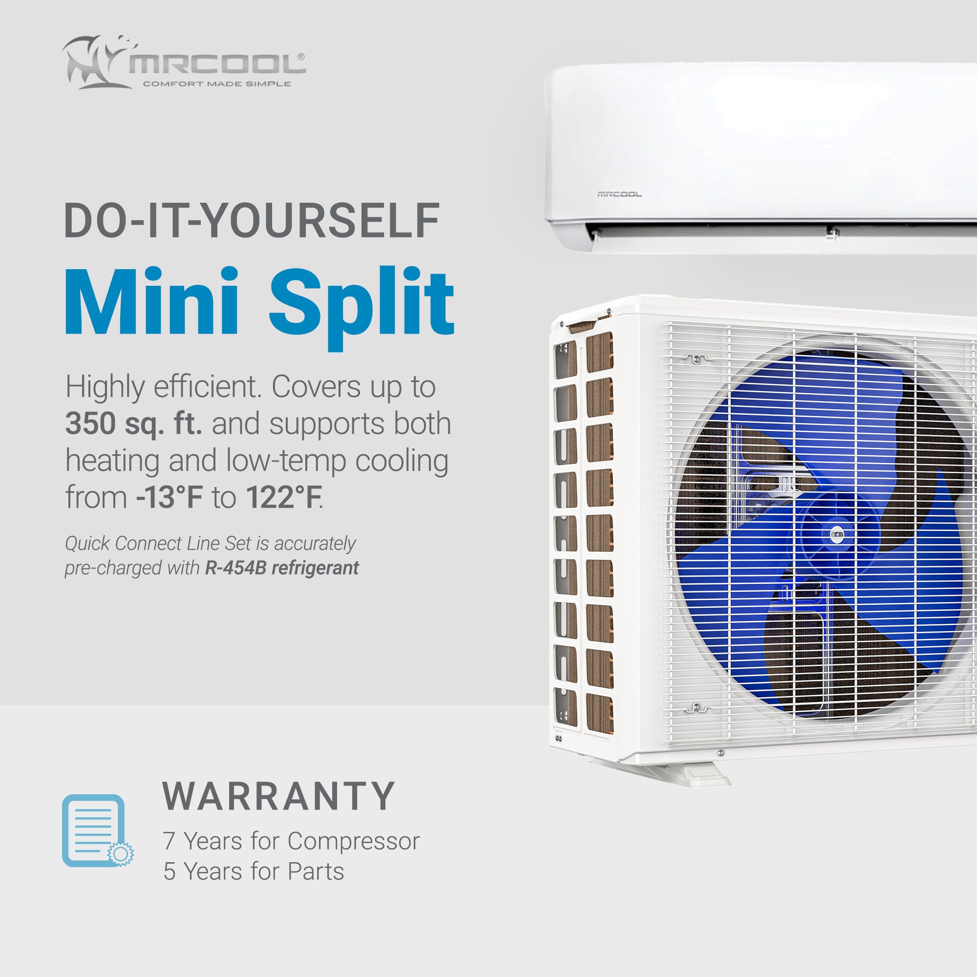 MRCOOL 9,000 BTU DIY Ductless Mini-Split Smart WiFi Air Handler & Condenser 115V - VMInnovations