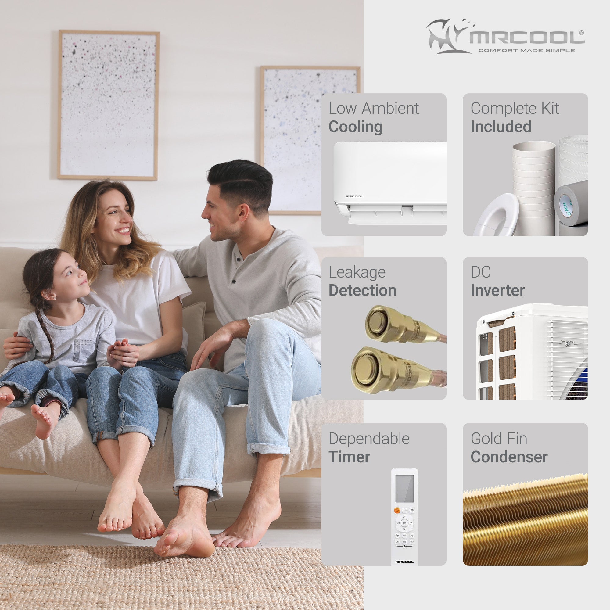 MRCOOL 12,000 BTU DIY Ductless Mini-Split Smart WiFi Air Handler/Condenser 115V - VMInnovations