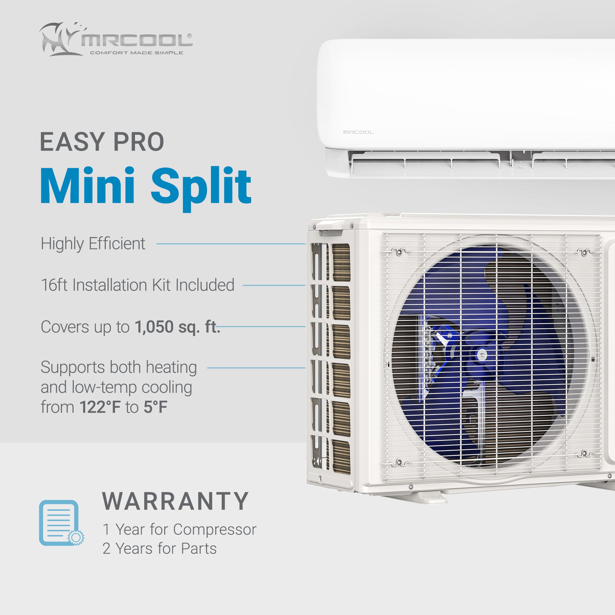 MRCOOL Easy Pro 24K BTU DIY Ductless Mini-Split Air Conditioner Heat Pump System