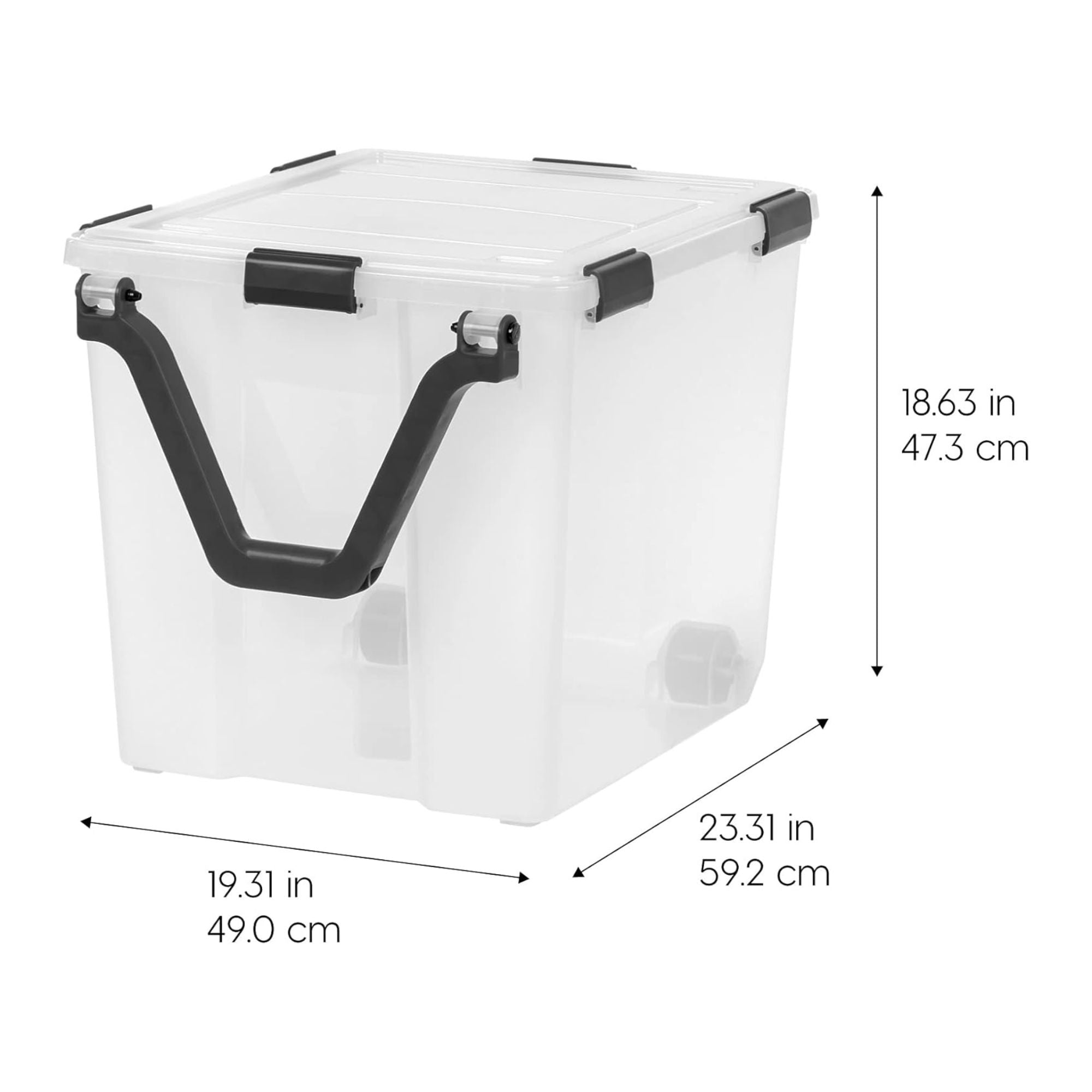 IRIS USA 3 Pk 106Qt WEATHERPRO Wheeled Plastic Storage Bin with Secure Lid(Used)