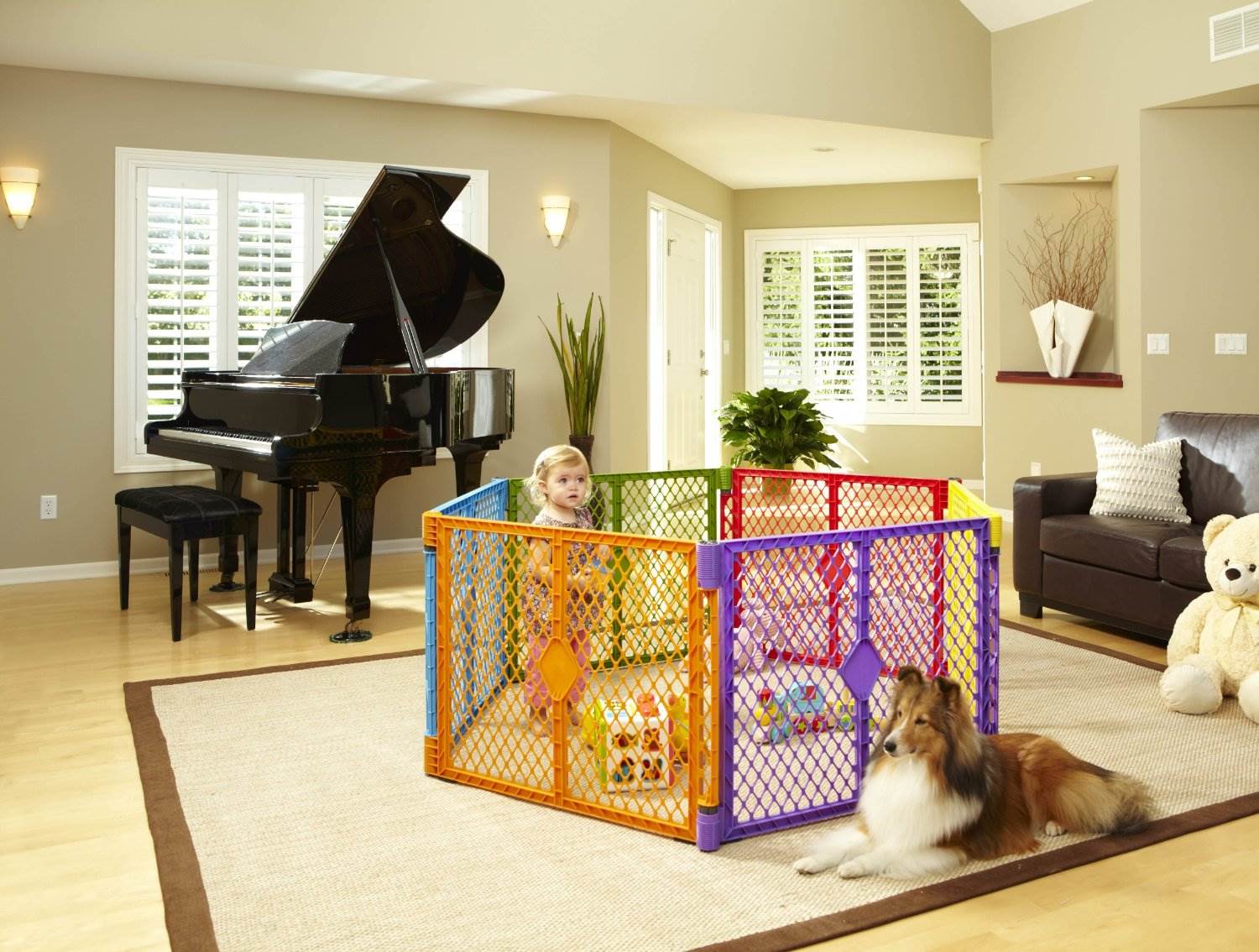 North States Color Superyard Baby/Pet Gate & Portable Play Yard (Damaged)