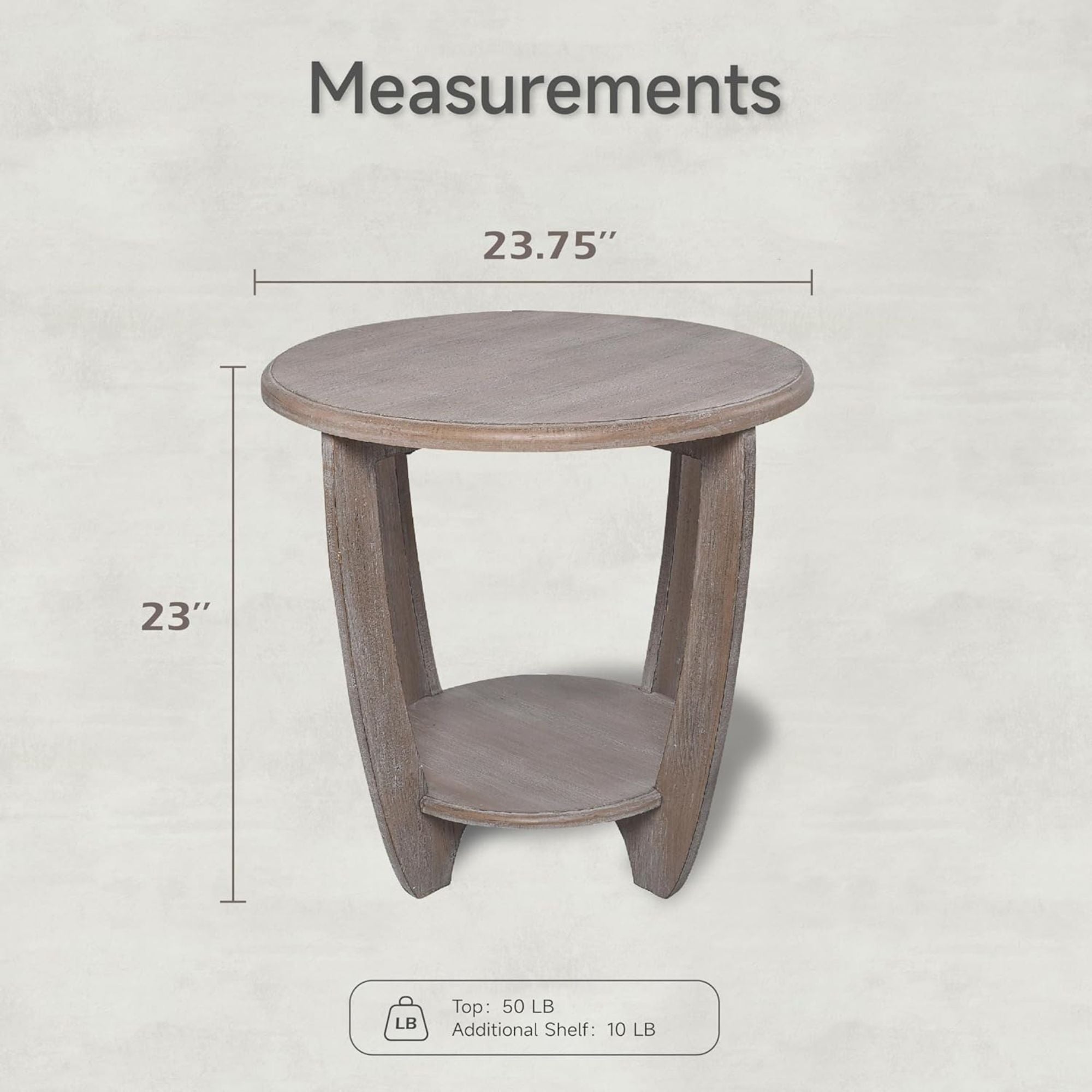COZAYH Rustic Farmhouse Wooden End Table & Storage Shelf, Vintage Grey, Set of 2