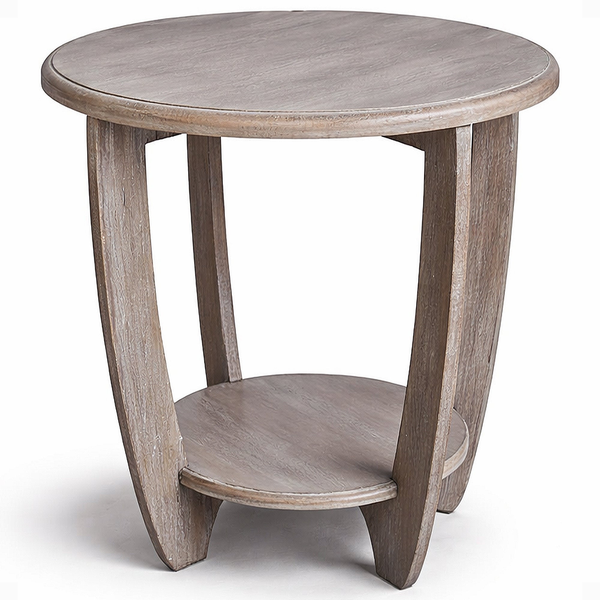 COZAYH Rustic Farmhouse Wooden End Table with Storage Shelf, Vintage Grey Finish