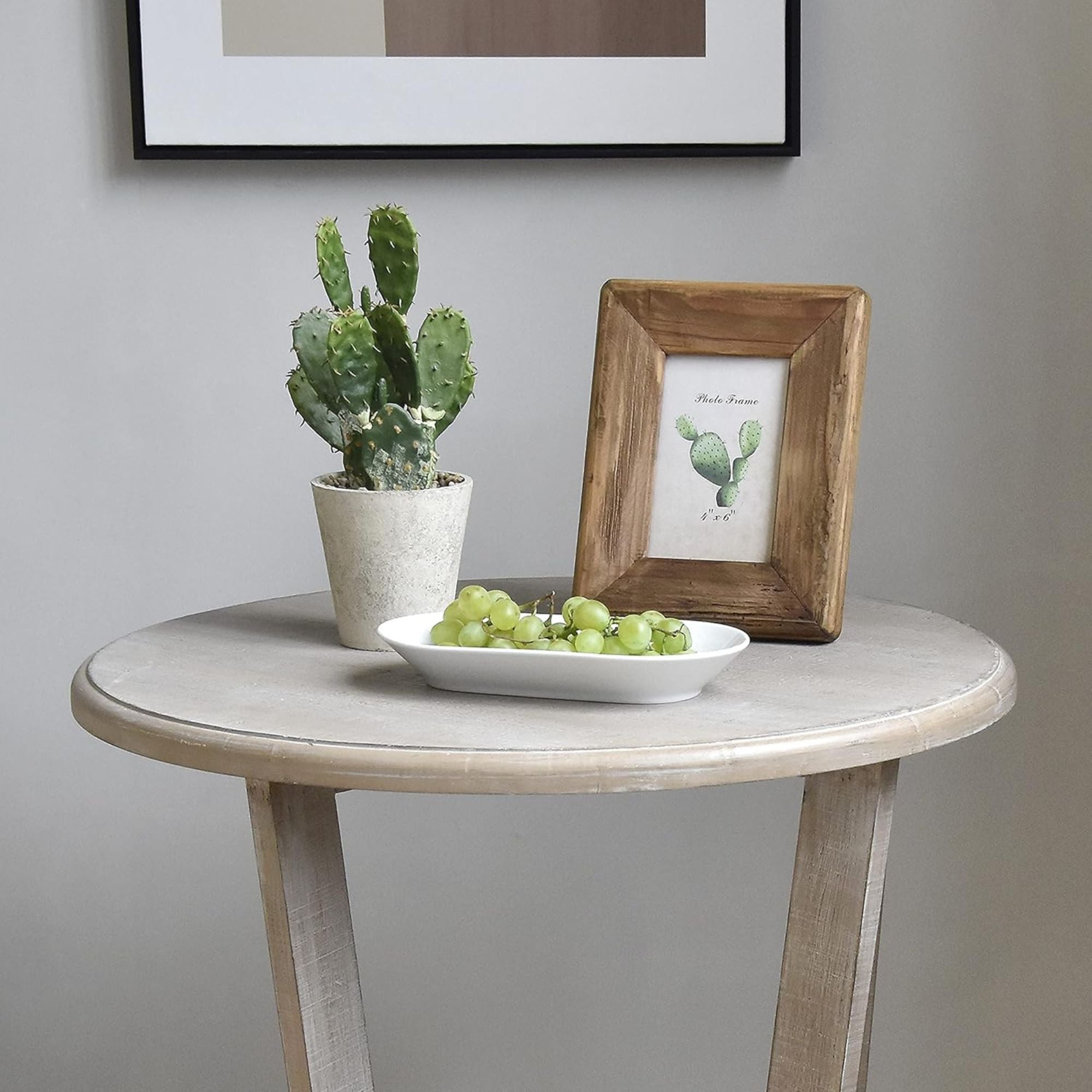 COZAYH Rustic Farmhouse Wooden End Table & Storage Shelf, Vintage Grey, Set of 2