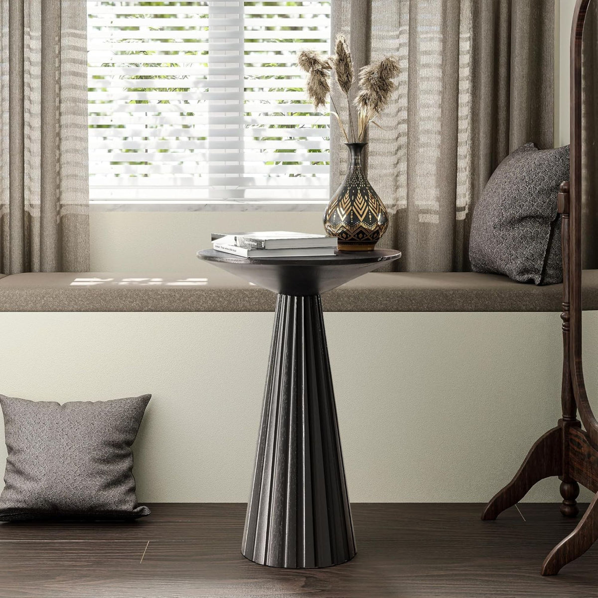 COZAYH Pedestal Small Round Martini Table for Living Rooms or Bedrooms, Set of 2