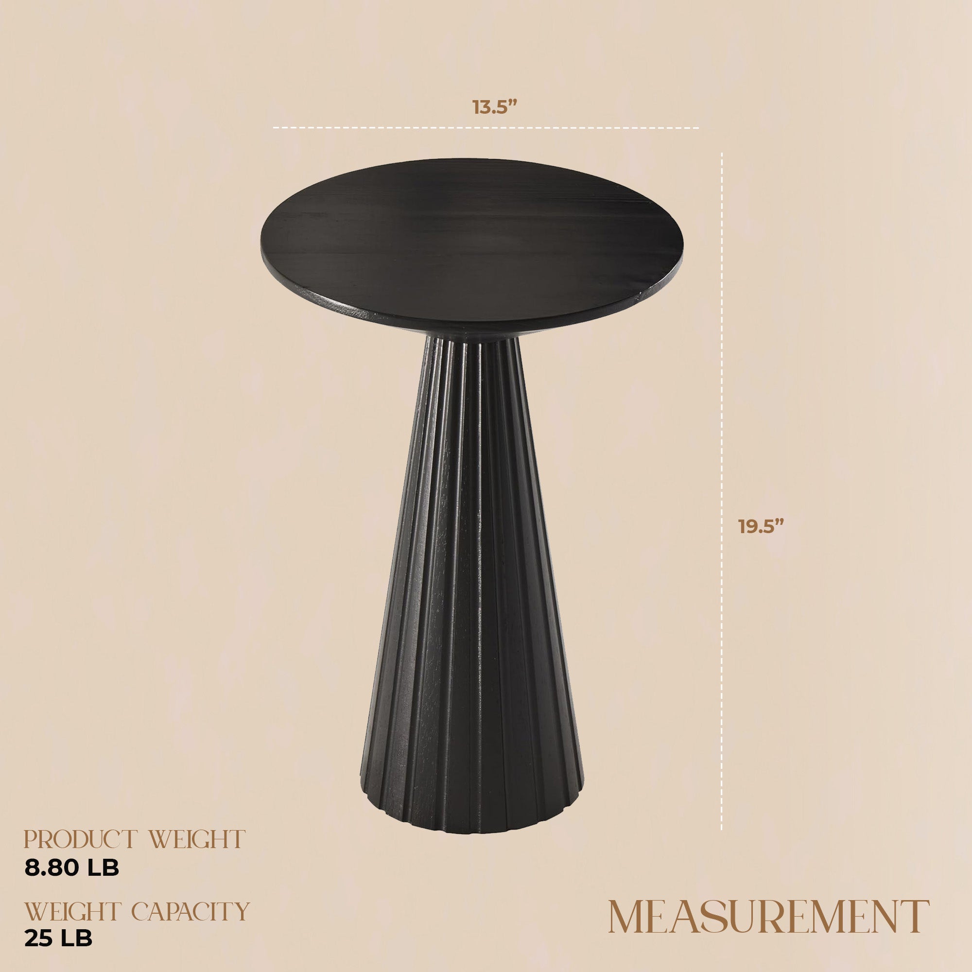 COZAYH Pedestal Small Round Martini Table for Living Rooms or Bedrooms, Set of 2