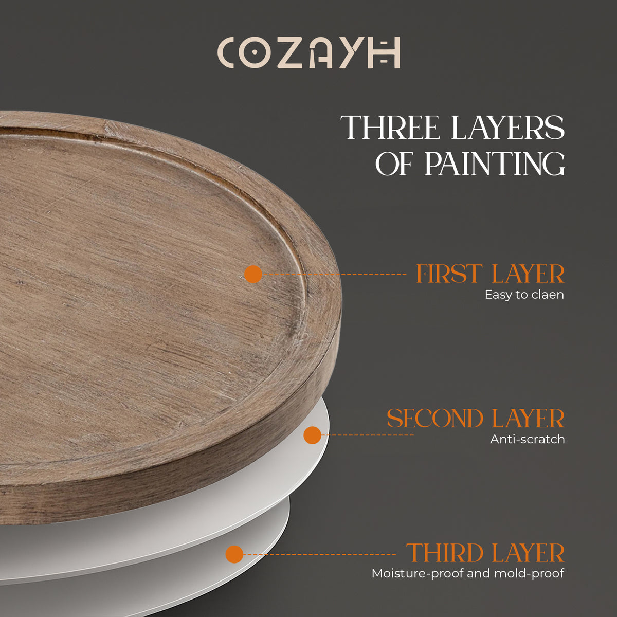 COZAYH Pedestal Tray Top End Table for Holding Drinks, Lamps or Plants(Open Box)