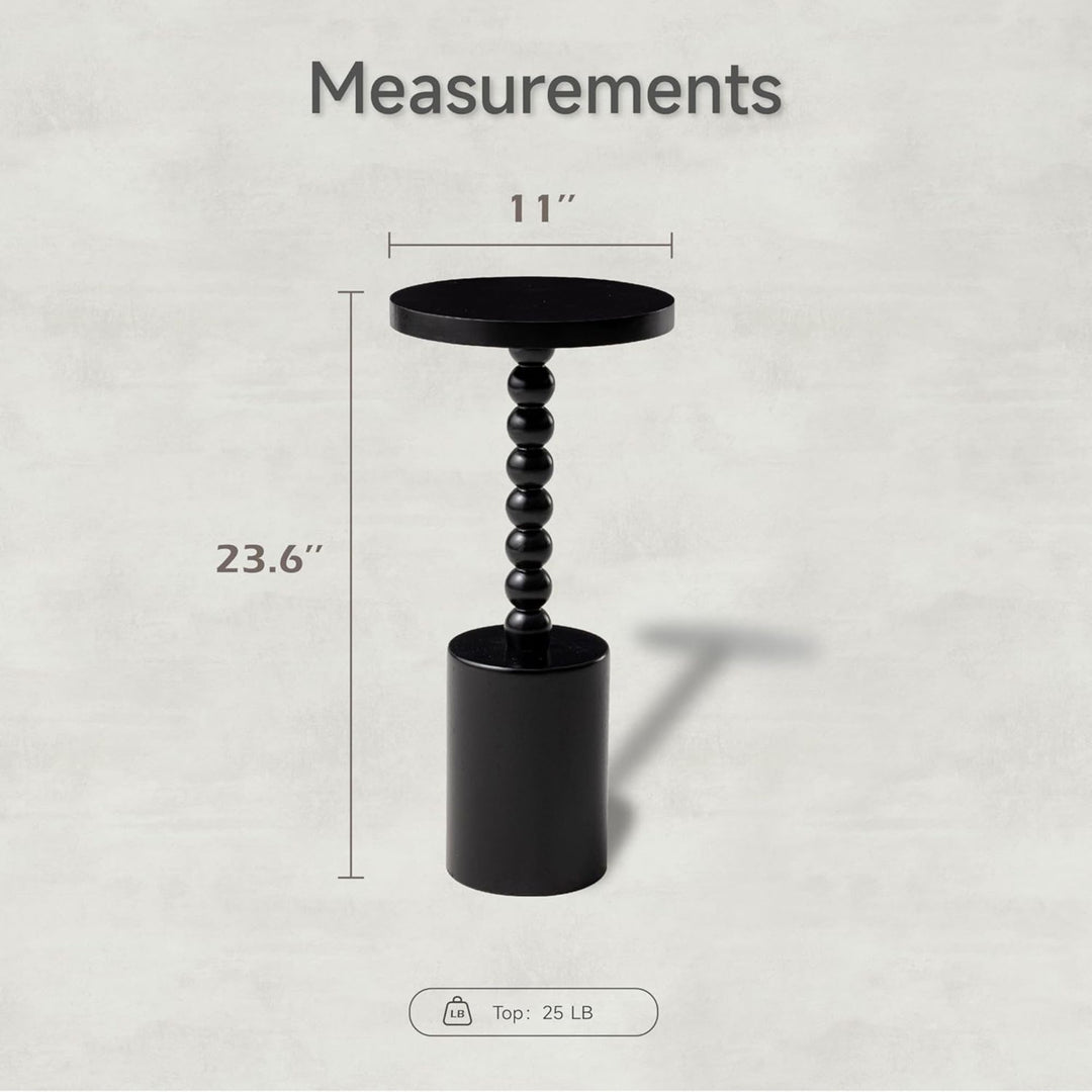 COZAYH Farmhouse Round Pedestal Martini Table for Living Rooms & Bedrooms, Black - VMInnovations