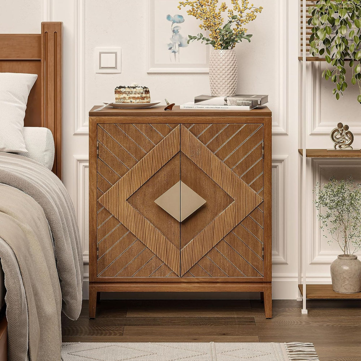 COZAYH Storage Cabinet Modern Wood Accent Sideboard Buffet Doors (Open Box) - VMInnovations