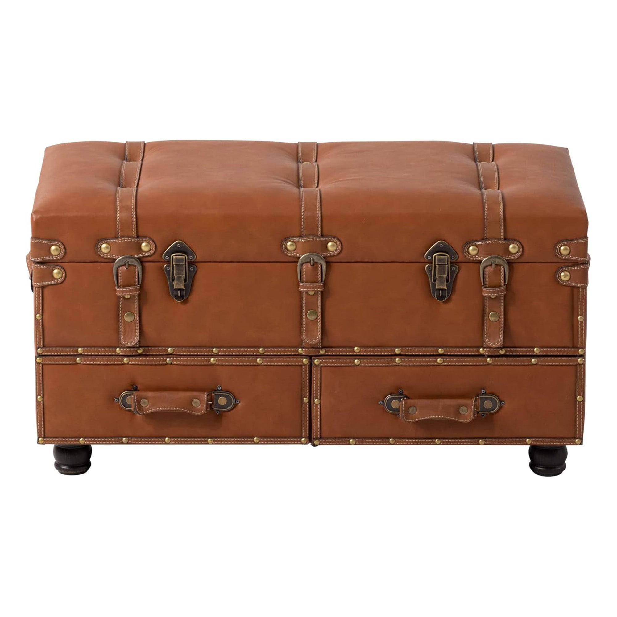 COZAYH Vintage Storage Bench, Upholstered Wooden Ottoman Bed Chest Box(Open Box)