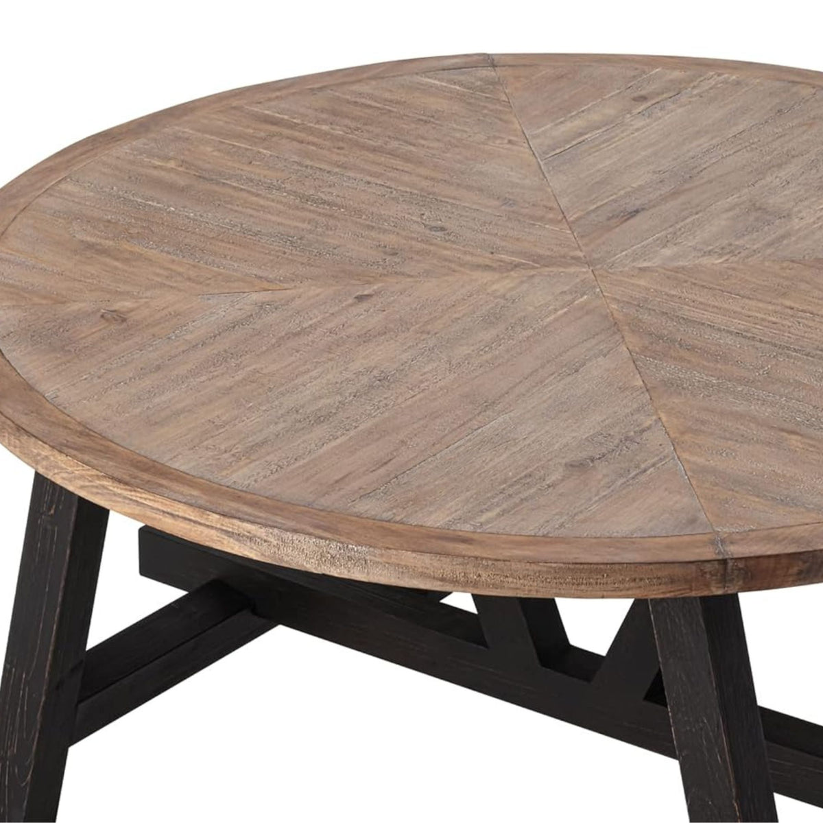 COZAYH Rustic Farmhouse Coffee Table w/ Geometric Base, Living Room (Open Box)