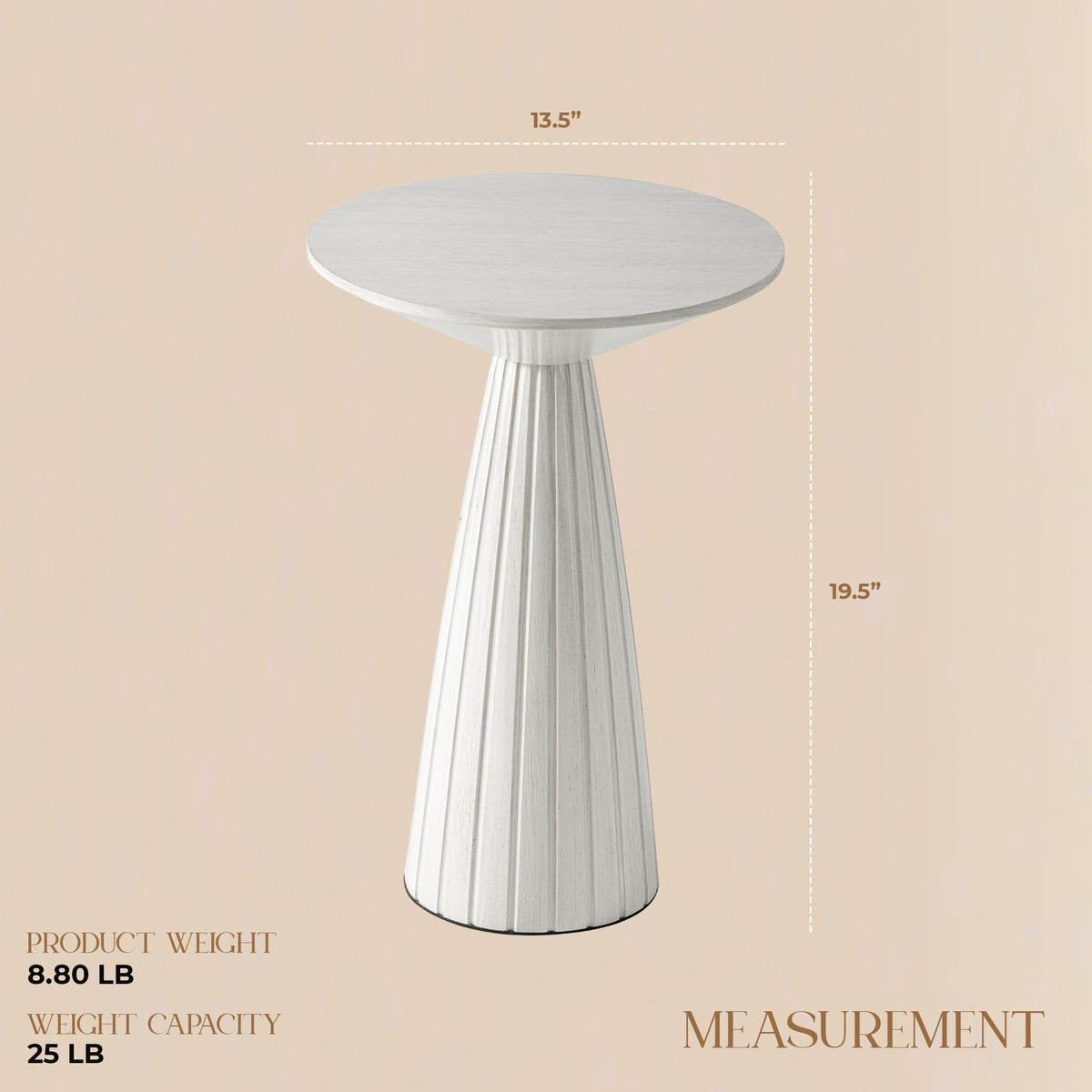 COZAYH Pedestal Small Round Martini Table for Living Rooms or Bedrooms, Set of 2