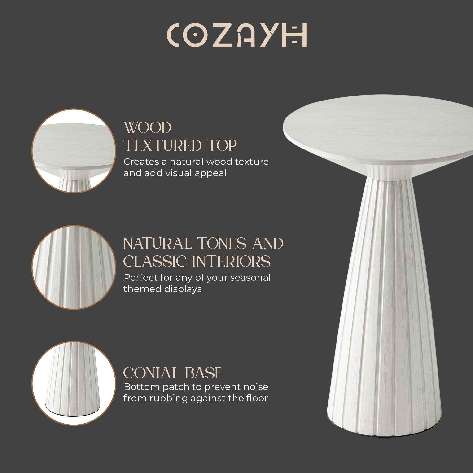 COZAYH Pedestal SM Drink Round Martini Table for Living Rooms/Bedrooms(Open Box) - VMInnovations
