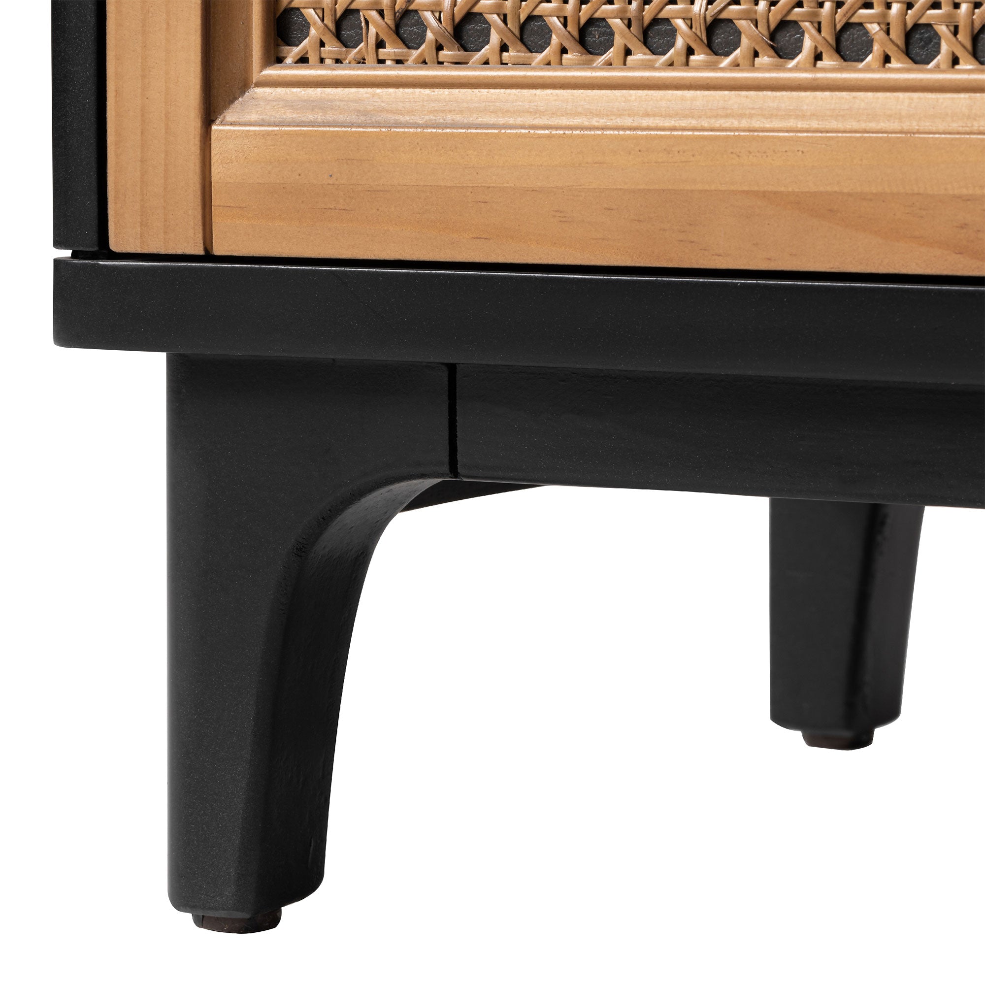 COZAYH Modern Farmhouse 2 Drawer Nightstand, Bedside End Table, Black, Set of 2