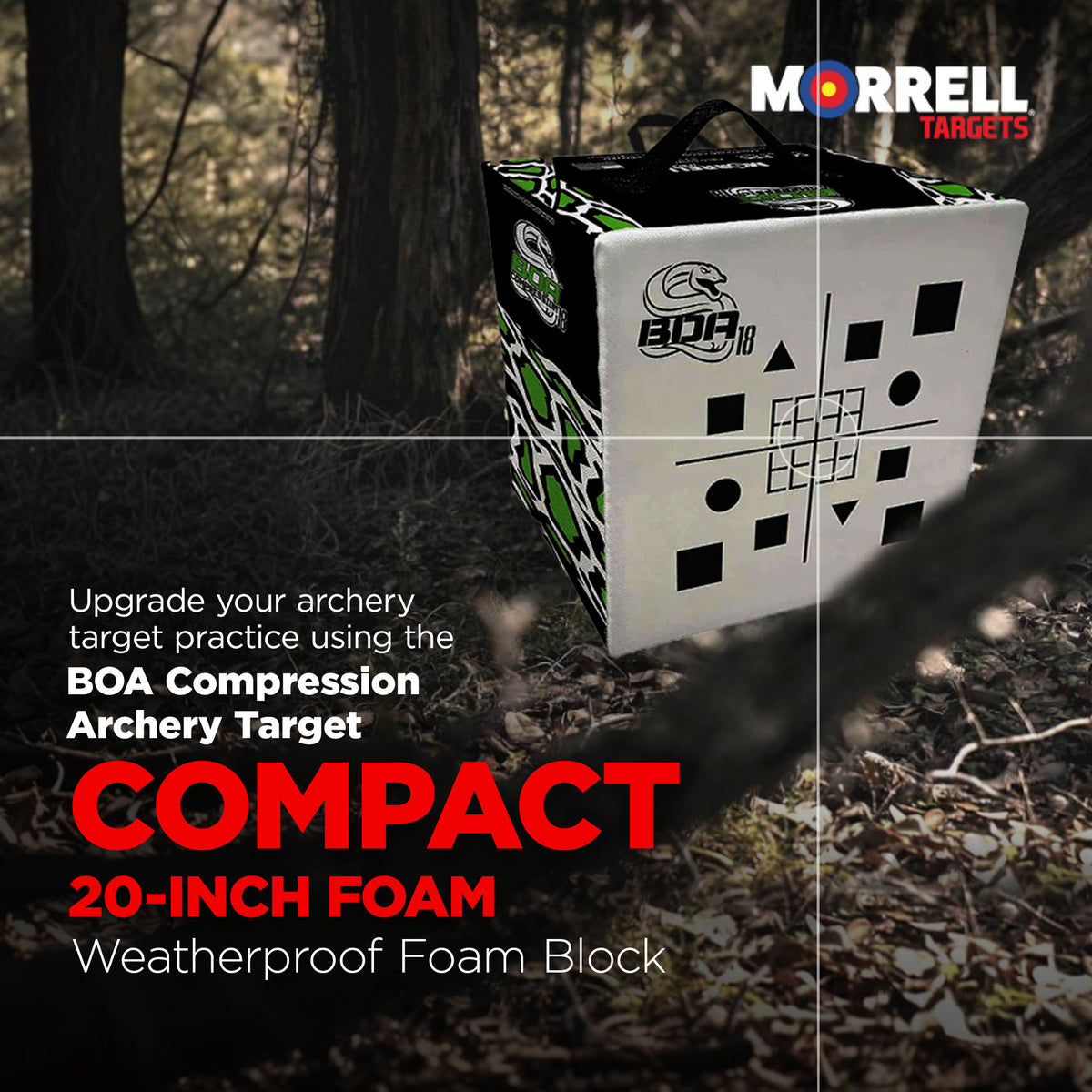 Morrell Targets BOA Compression Foam Archery Target Block, 20 Inch, White/Black - VMInnovations
