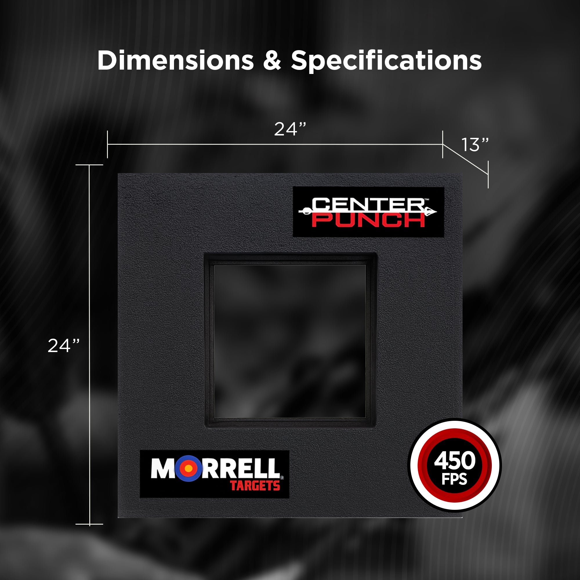 Morrell Targets Center Punch 24″ Foam Frame with High Roller Insert, Black/Red - VMInnovations