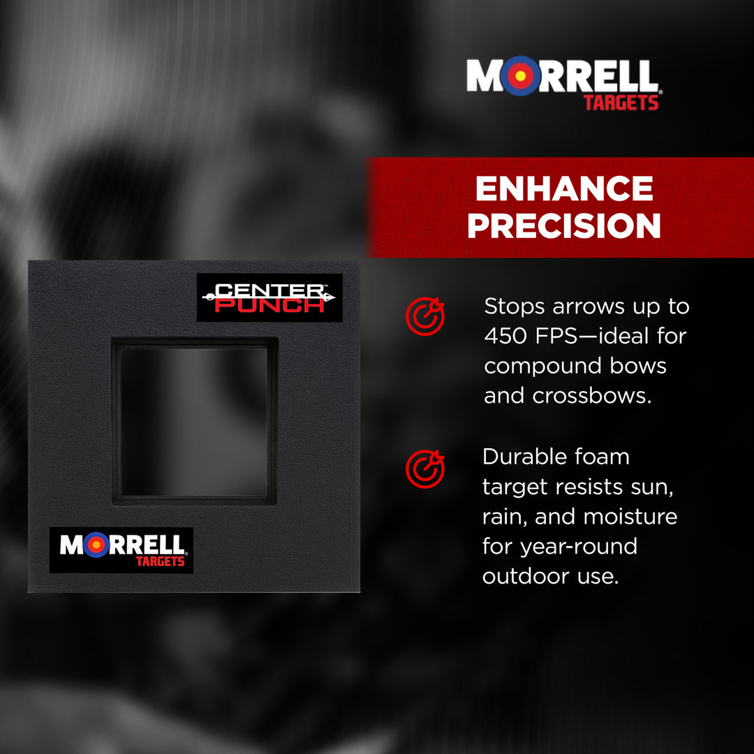 Morrell Targets Center Punch 24″ Foam Frame with High Roller Insert, Black/Red - VMInnovations