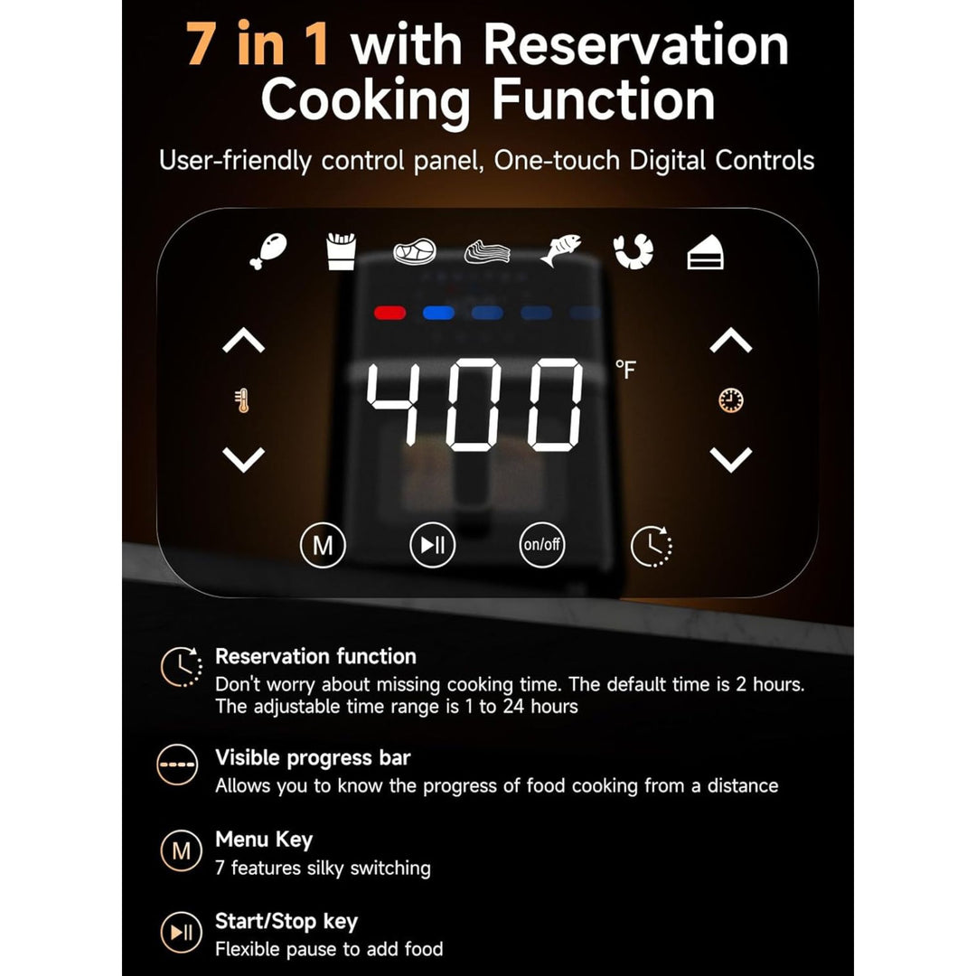 Kitchen Elite Digital Compact Air Fryer Oven with Window, 5.28 Quart, Black - VMInnovations