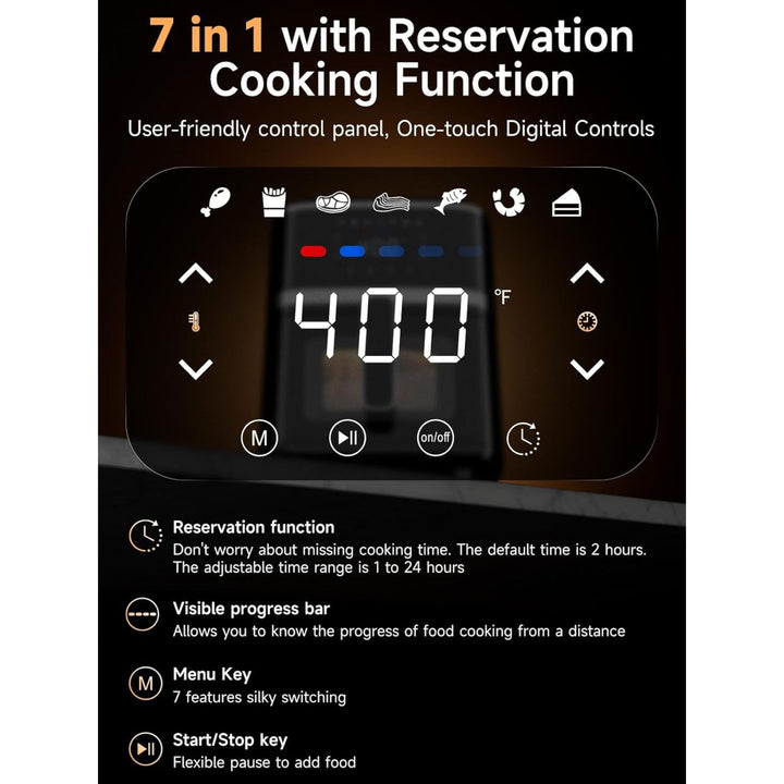 Kitchen Elite Digital Compact Air Fryer Oven with Window, 5.28 Quart, Black - VMInnovations