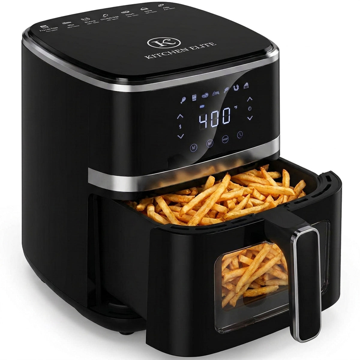 Kitchen Elite Digital Compact Air Fryer Oven with Window, 5.28 Quart, Black - VMInnovations