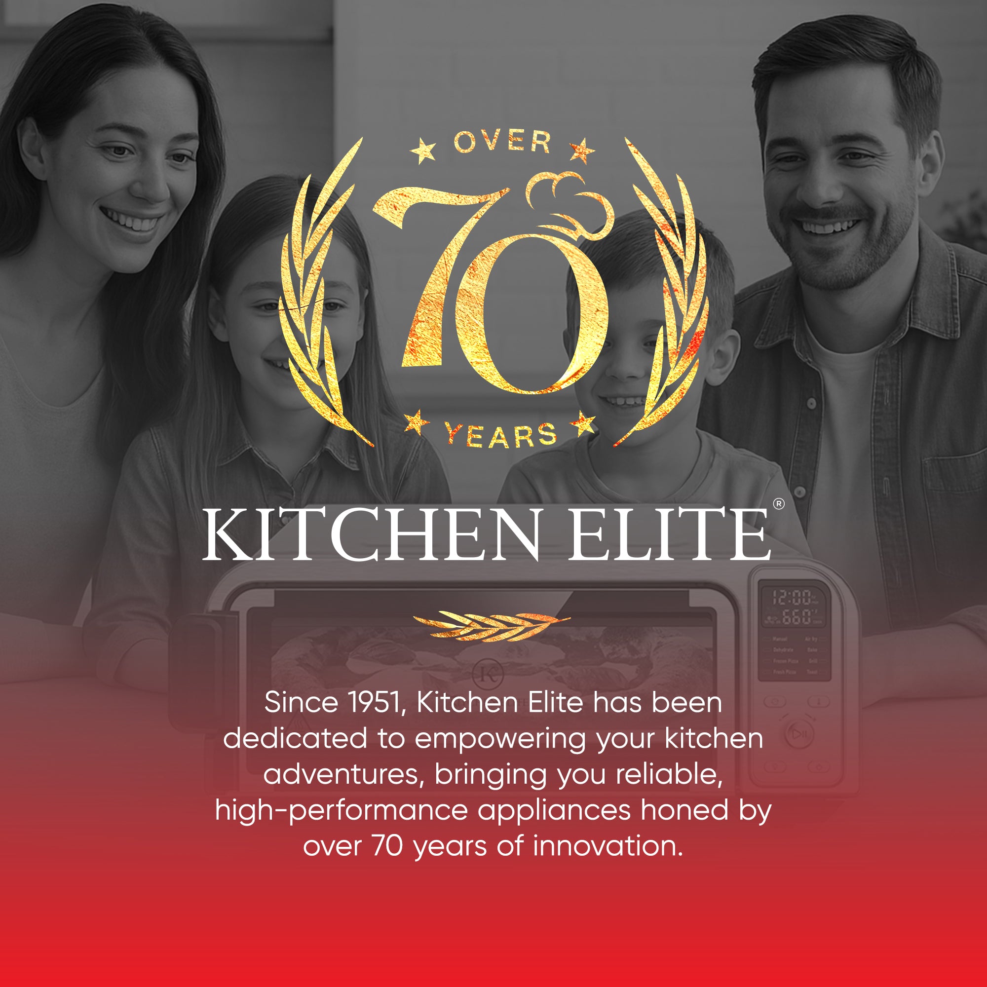 Kitchen Elite 8 in 1 Digital Air Fryer Toaster Convection Pizza Oven, Silver - VMInnovations