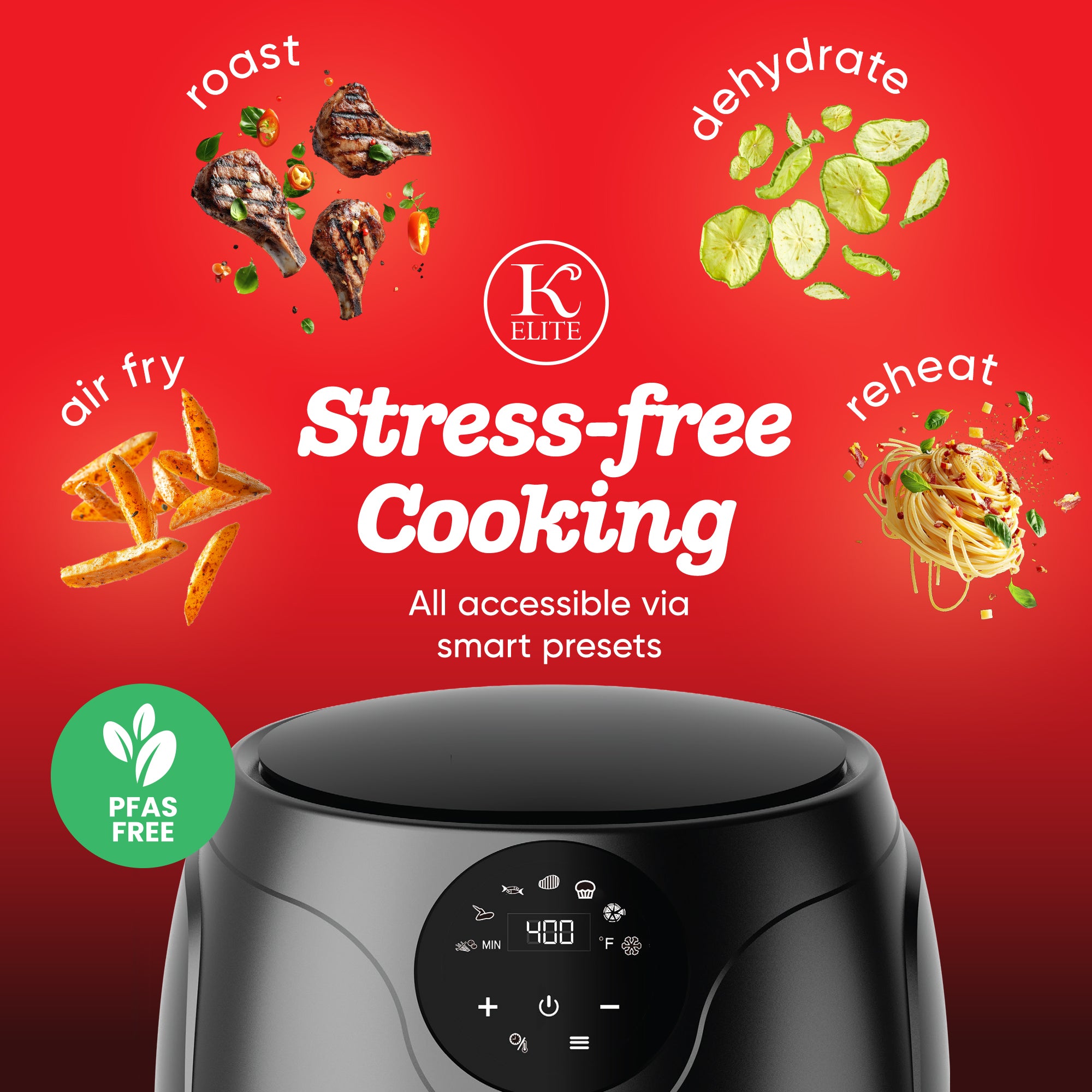 Kitchen Elite 2.5Qt Digital Air Fryer, Countertop Nonstick Basket Oven(Open Box) - VMInnovations