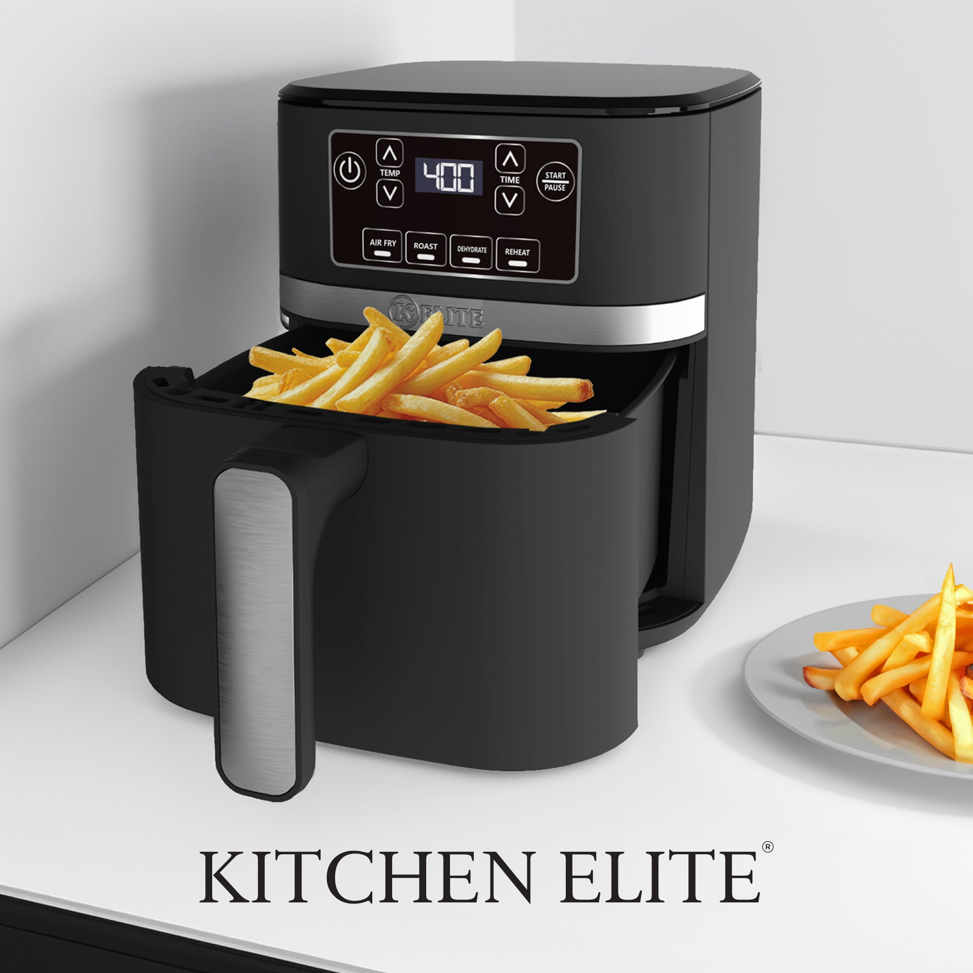 Kitchen Elite 3 Qt Digital Air Fryer, Countertop Nonstick Basket Oven (Open Box) - VMInnovations