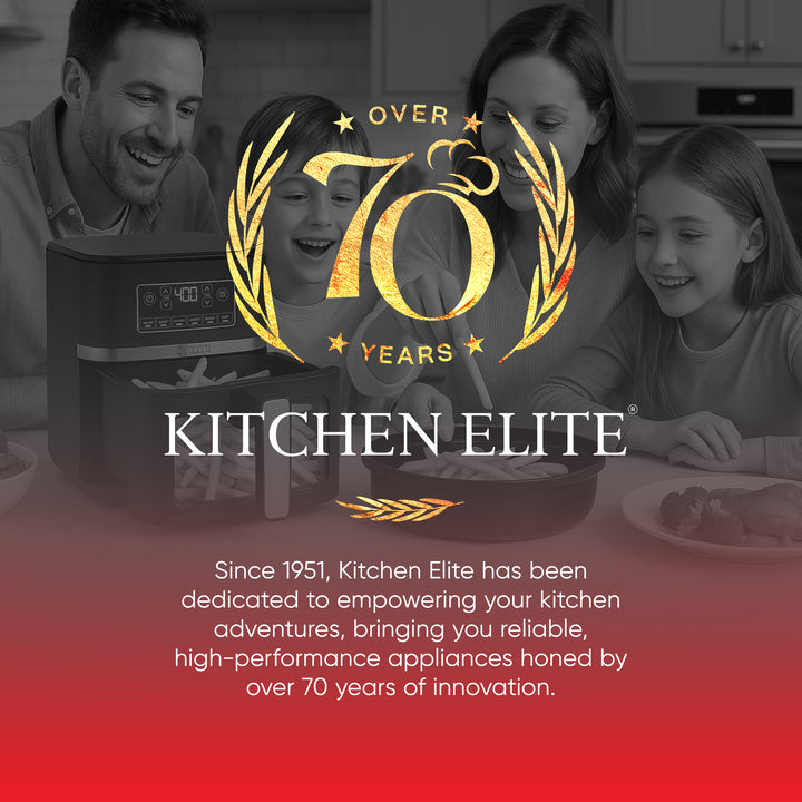 Kitchen Elite 5 Qt Digital Air Fryer, Countertop Nonstick Basket Oven, Black - VMInnovations