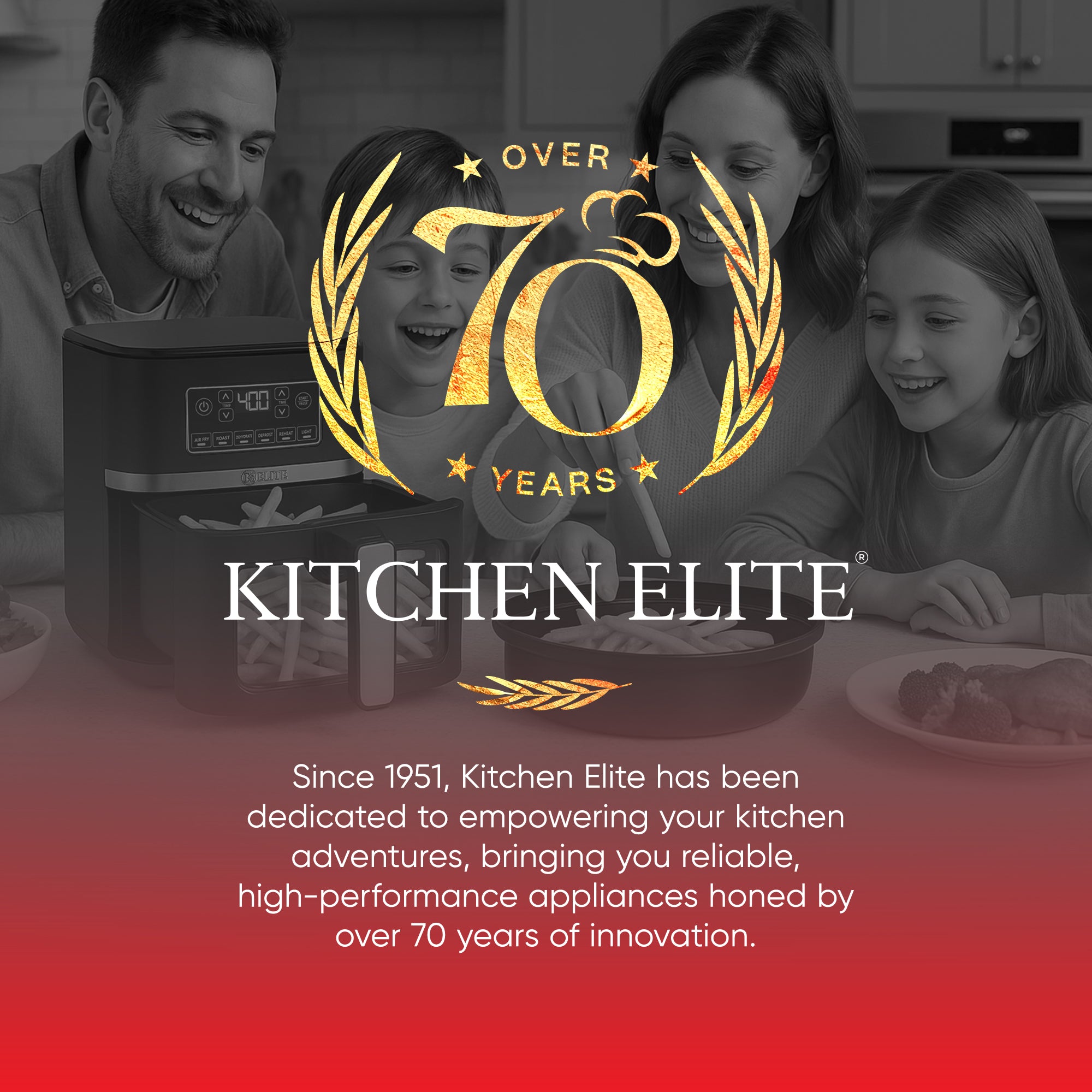 Kitchen Elite 5 Qt Digital Air Fryer, Countertop Nonstick Basket Oven, Black