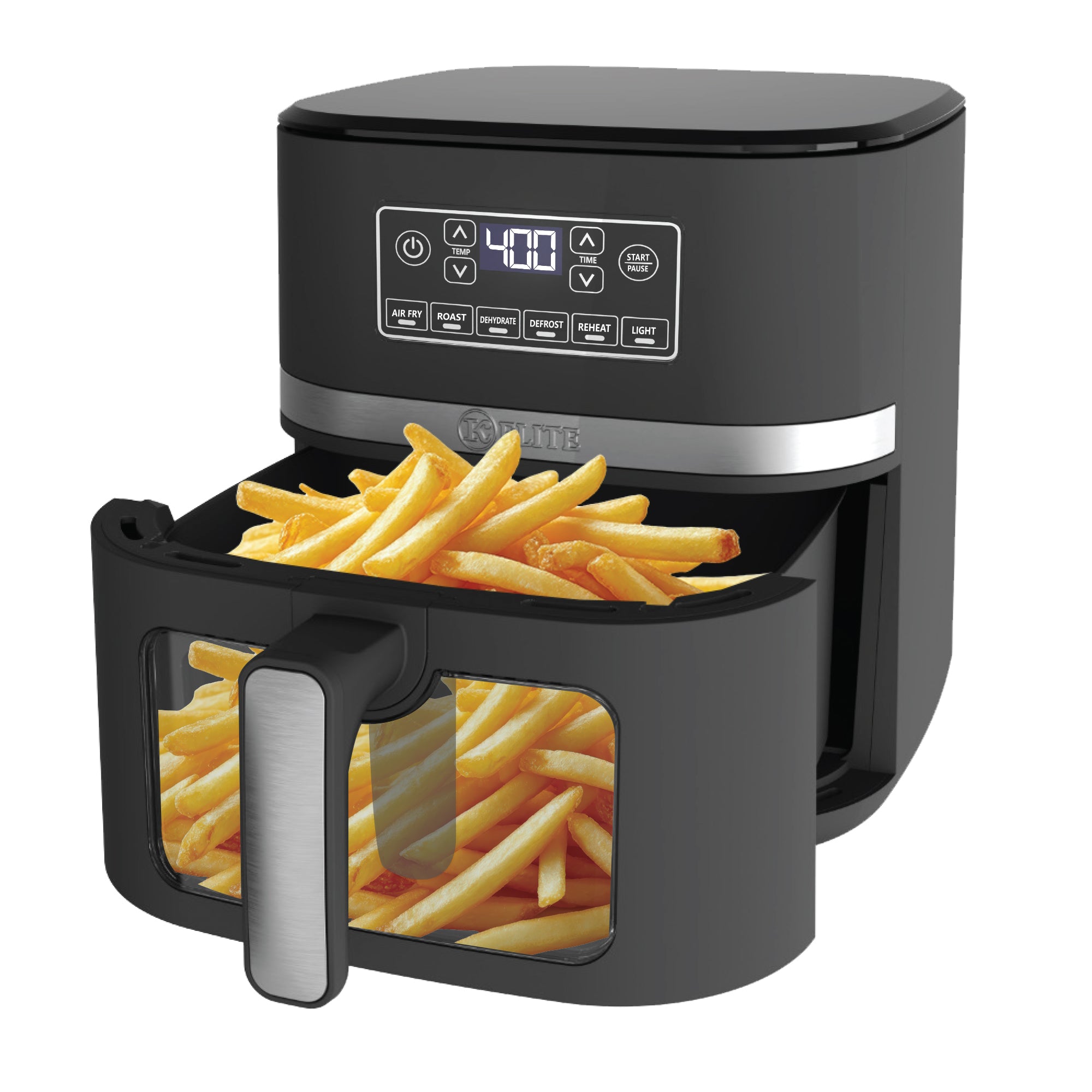 Kitchen Elite 5 Qt Digital Air Fryer, Countertop Nonstick Basket Oven, Black