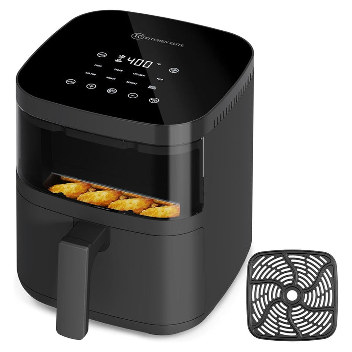 Kitchen Elite 4 Qt Digital Air Fryer Oven Cooker with Window, Touchscreen, Gray - VMInnovations
